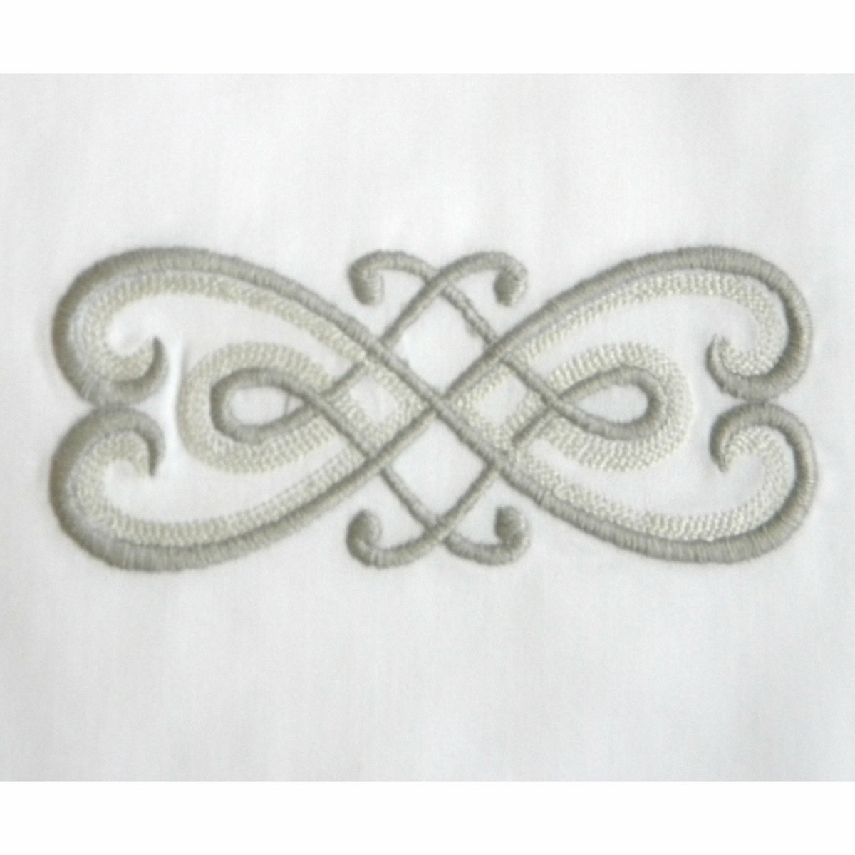 Dea Gianna Embroidered Bedding Swatch White/Light Grey Fine Linens