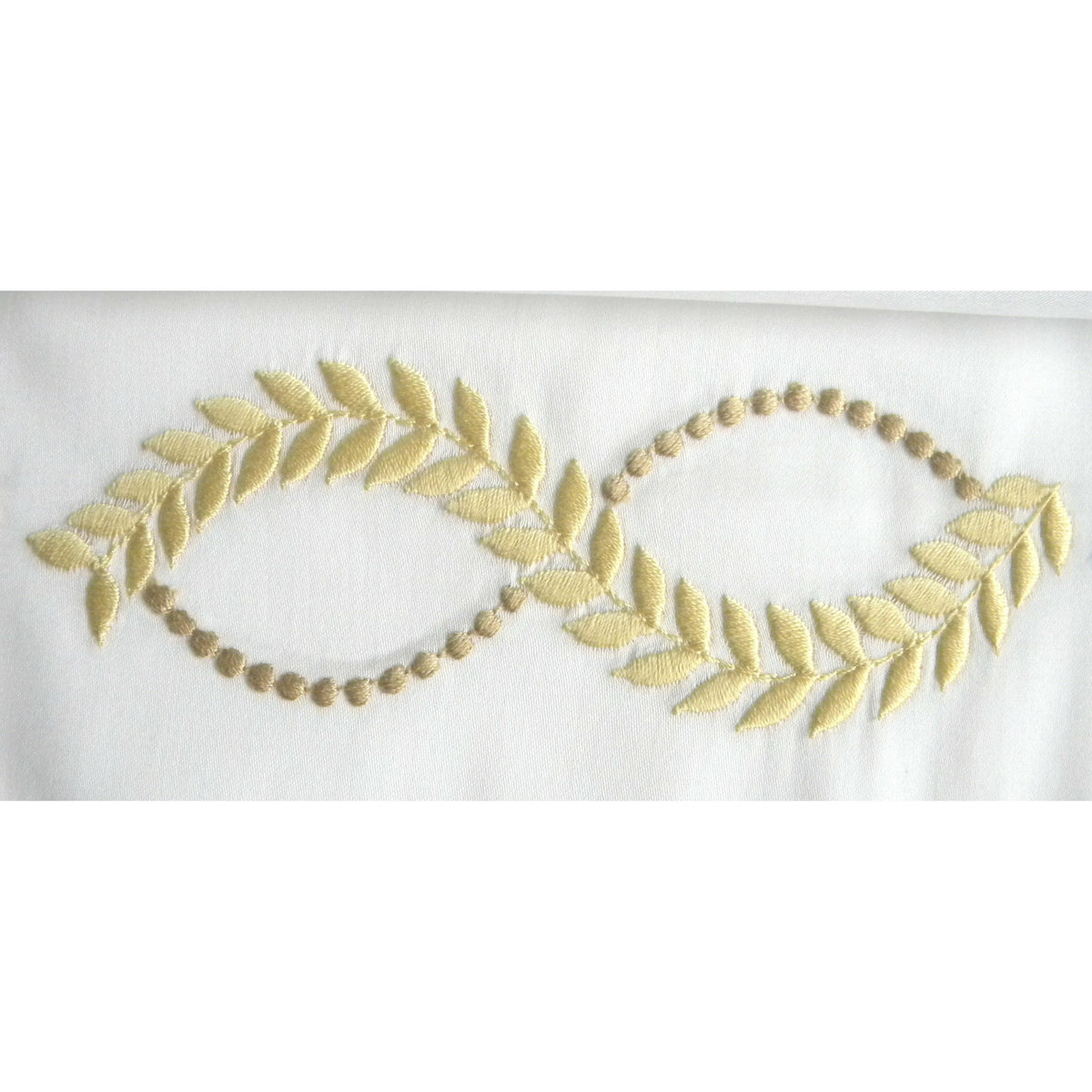 Dea Diana Embroidered Bedding Swatch Ivory/Gold Fine Linens