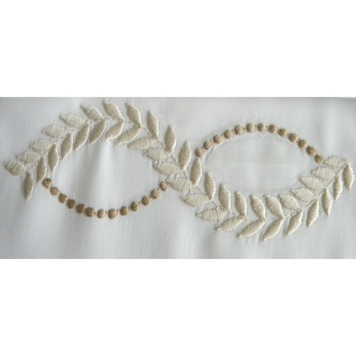 Dea Diana Embroidered Bedding Swatch Ivory/Sand Fine Linens