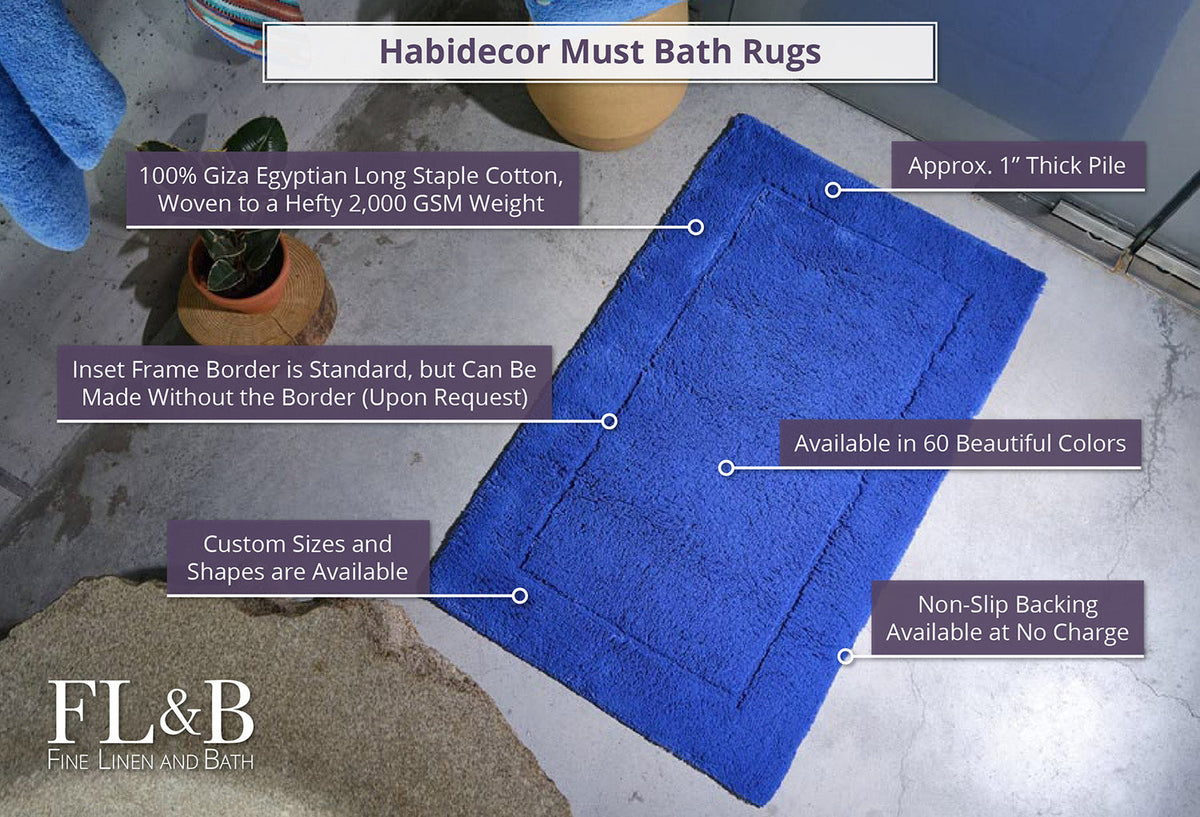 Abyss Habidecor Must Bath Rug Blue with Descriptive Labels