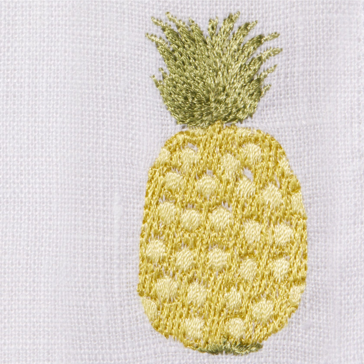 Sferra Frutta Embroidered Cocktail Napkins Swatch Pineapple Fine Linens