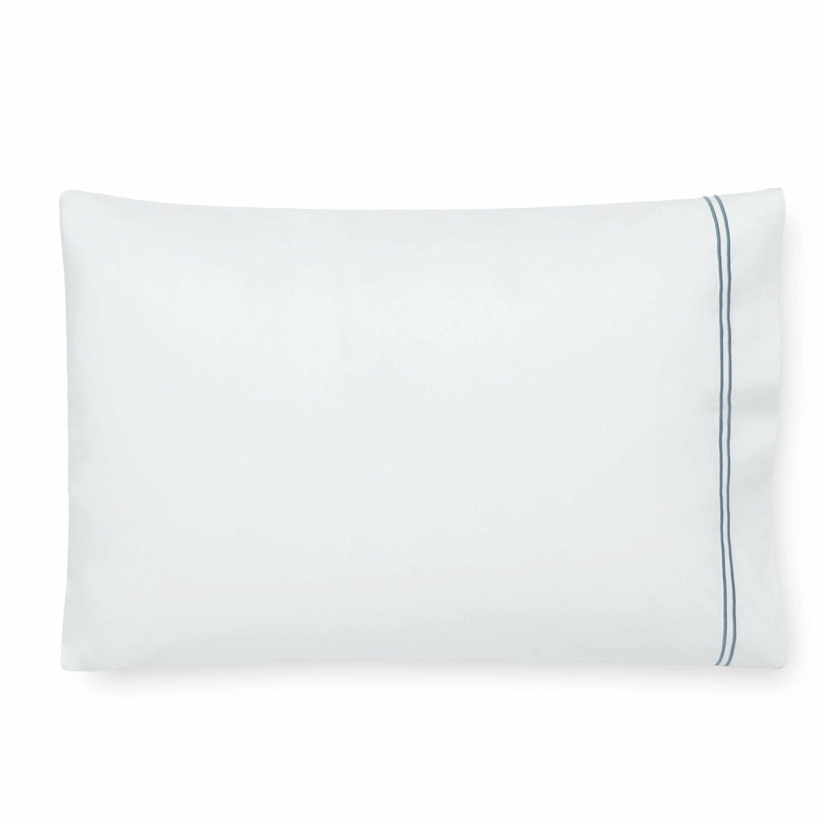 Sferra Grande Hotel Collection Pair of Two Pillowcases White/Cadet Fine Linens