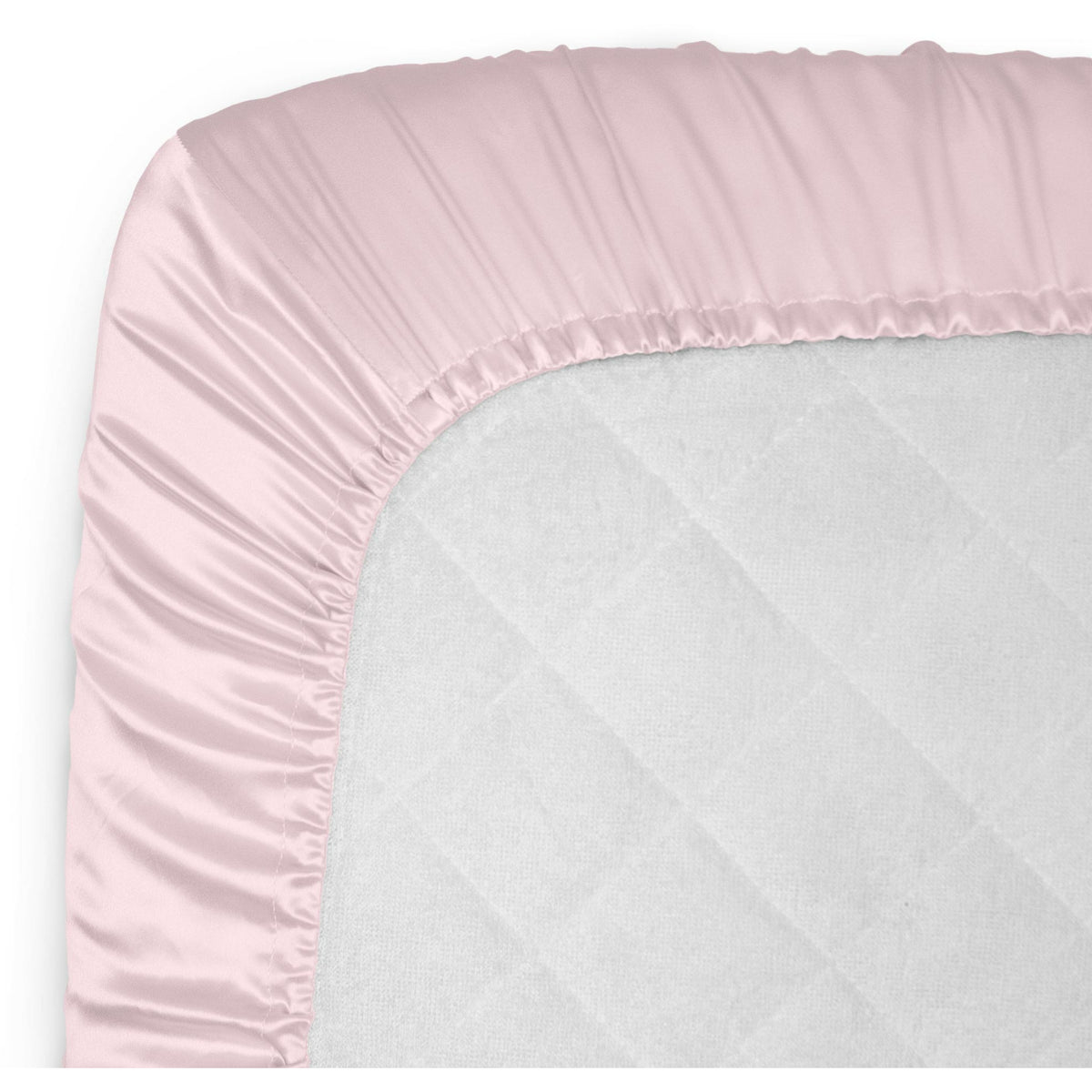 Mulberry Park 19 Momme Silk Crib Sheet Corner Lullaby Pink Fine Linens