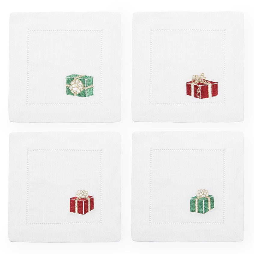 Sferra Gifts Cocktail Napkins - Red/Green