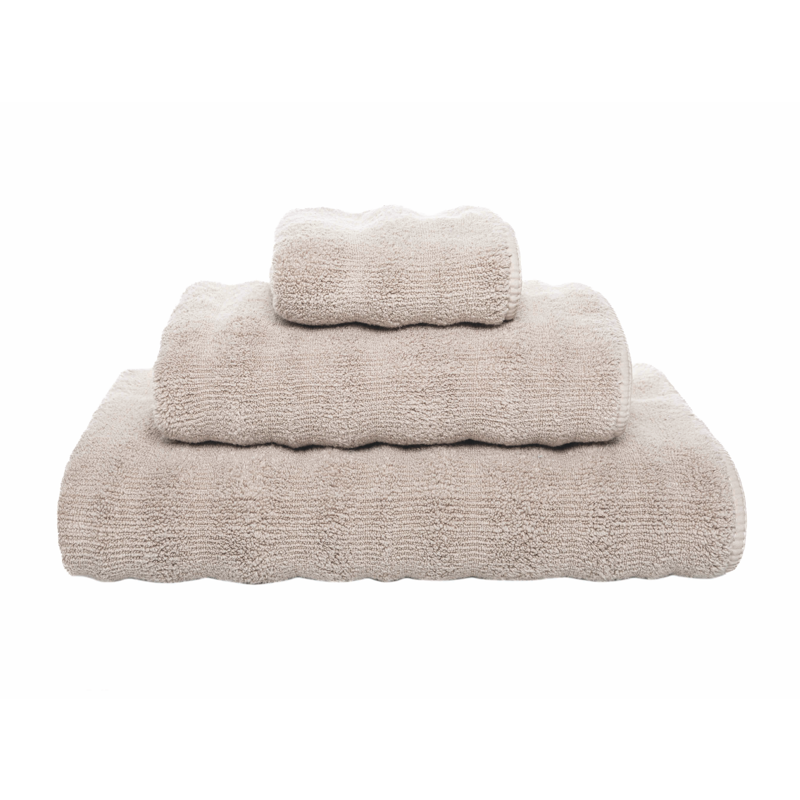 Stack of Gracioza Alentejo Bath Towels Color Fog