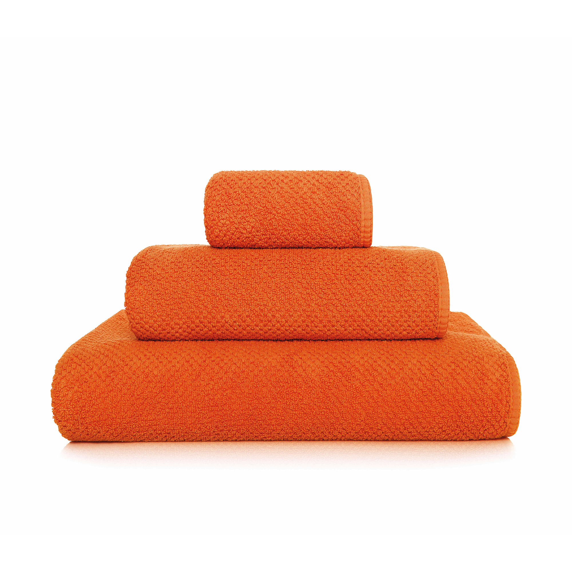 Stack of Graccioza Bee Waffle Towels in Spicy Color and Different Sizes