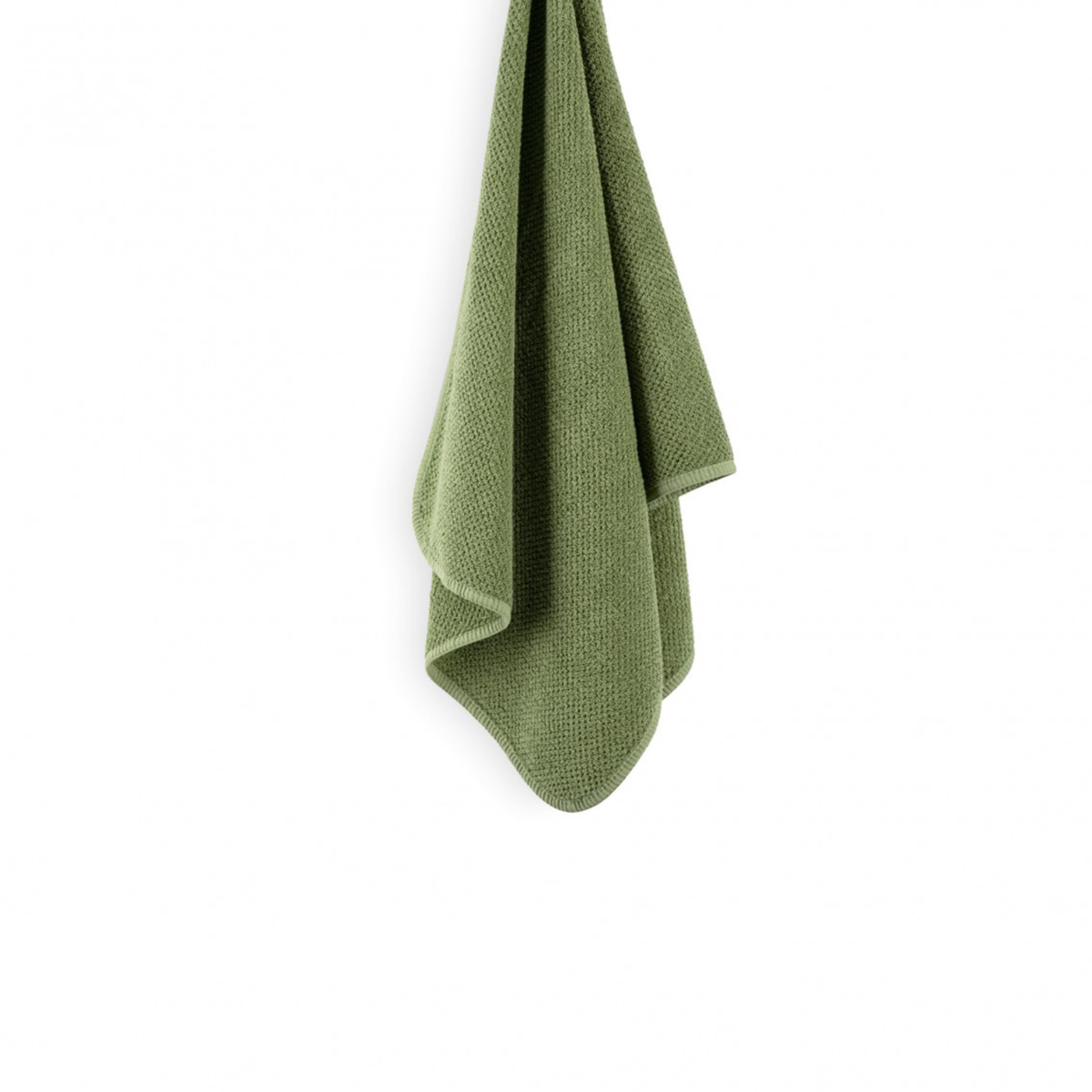 Graccioza Bee Waffle Towel in Jade Color Hanging on a White Background