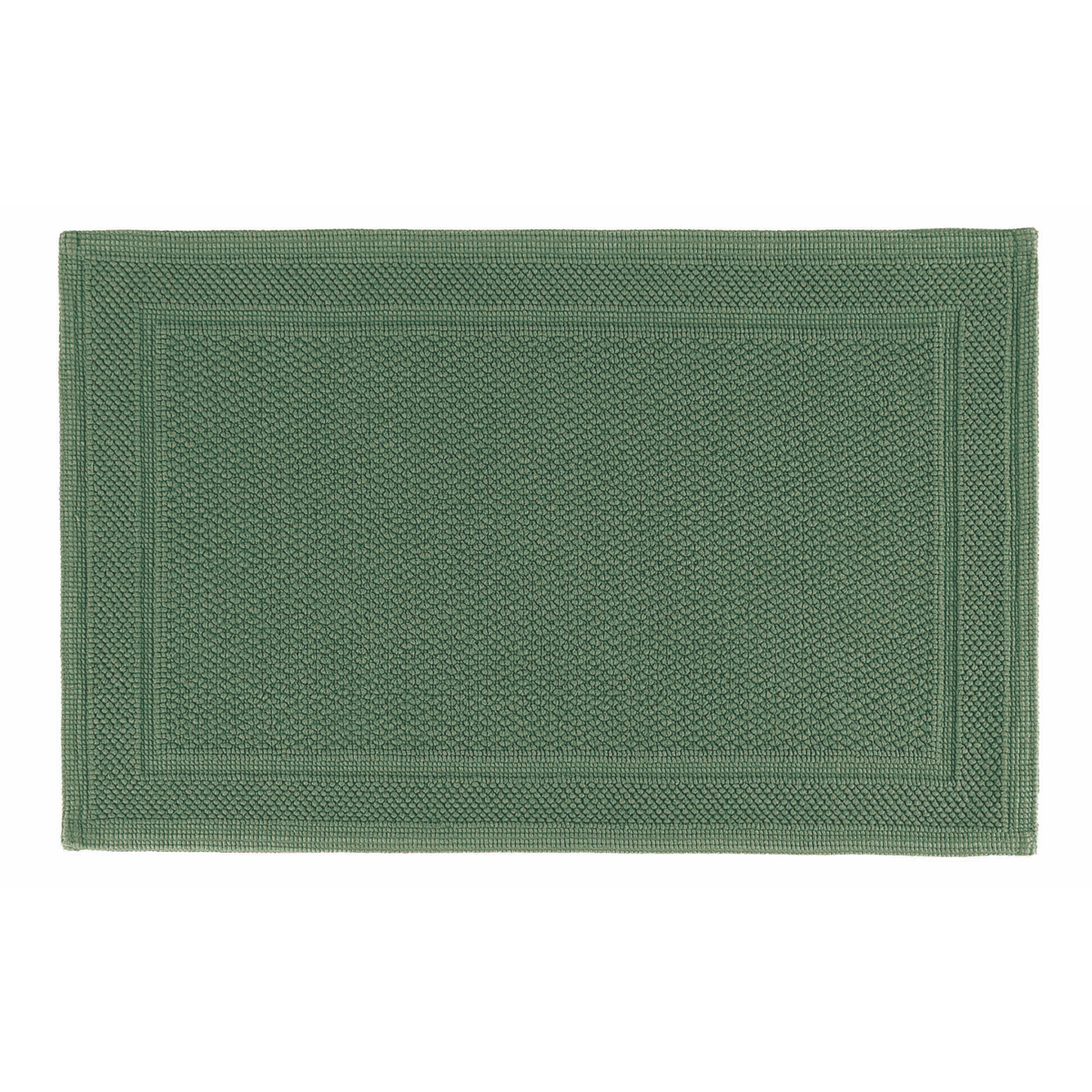 Top View of Graccioza Bee Waffle Woven Bath Mat in Jade Color