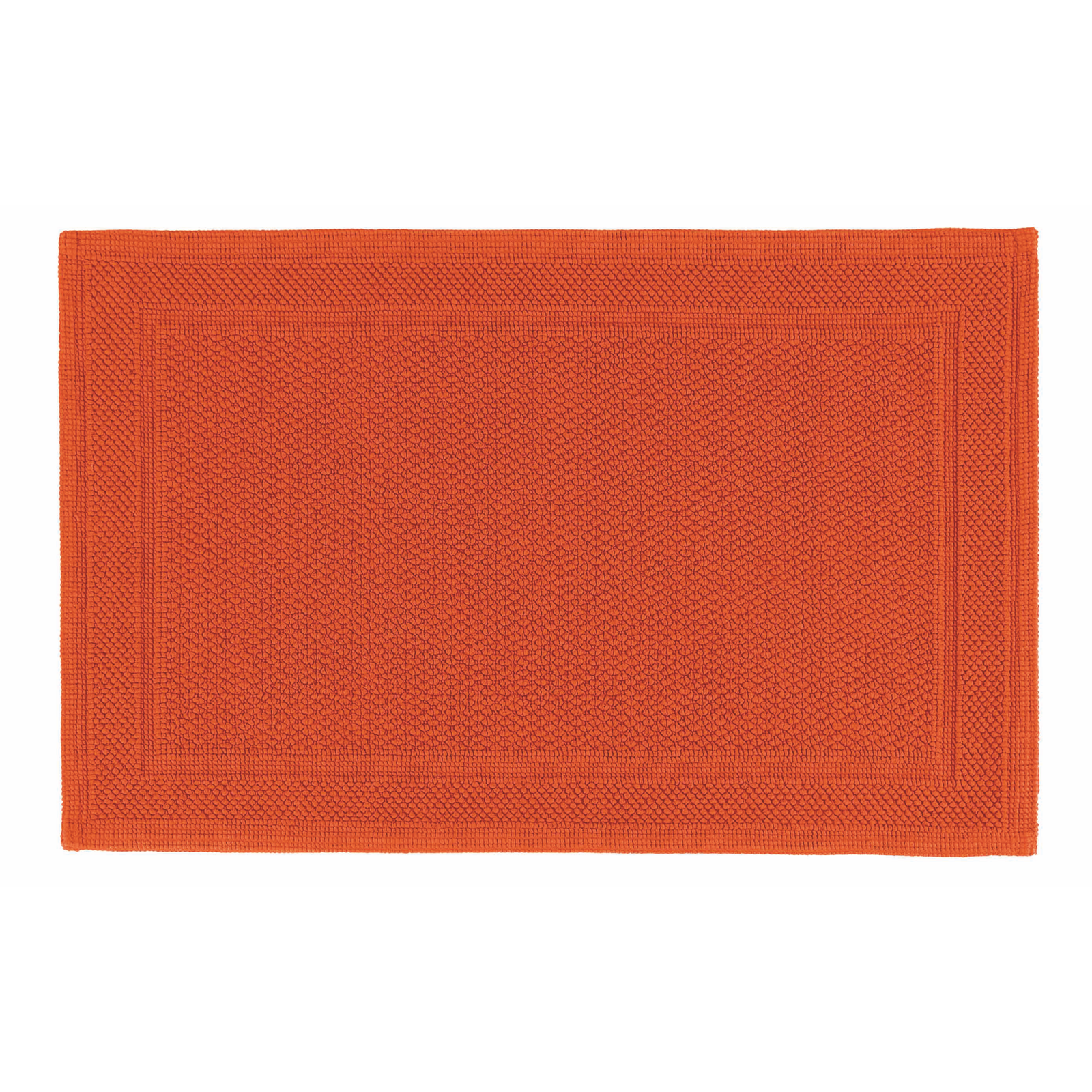 Top View of Graccioza Bee Waffle Woven Bath Mat in Spicy Color