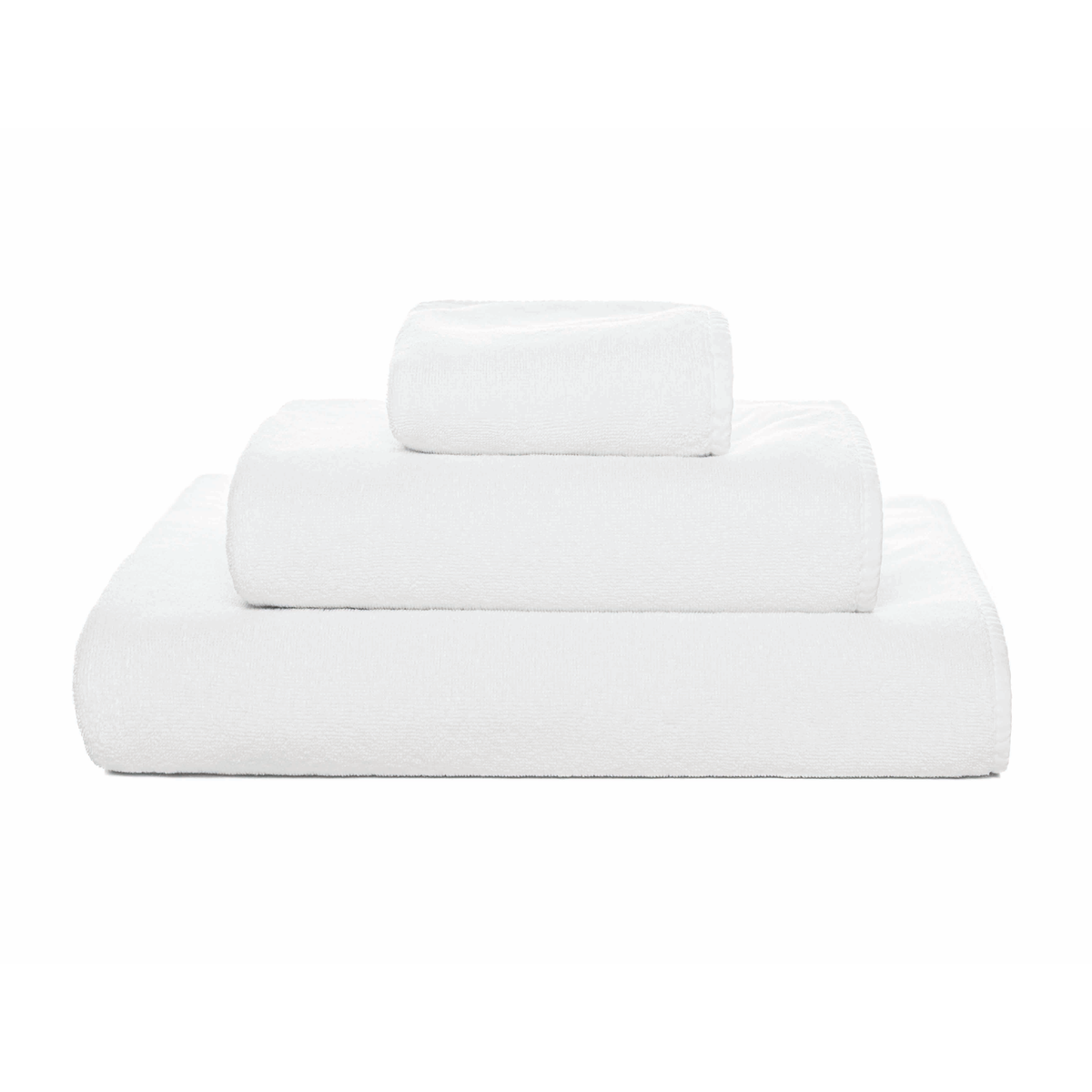 Stack of Graccioza Cool Bath Towels in Color White