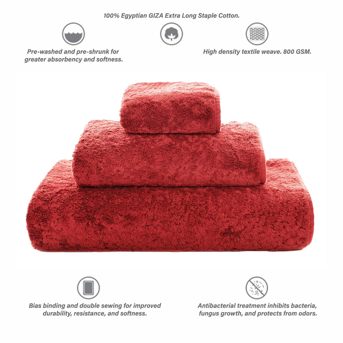 Infographic of Graccioza Egoist Bath Towels Cherry Color