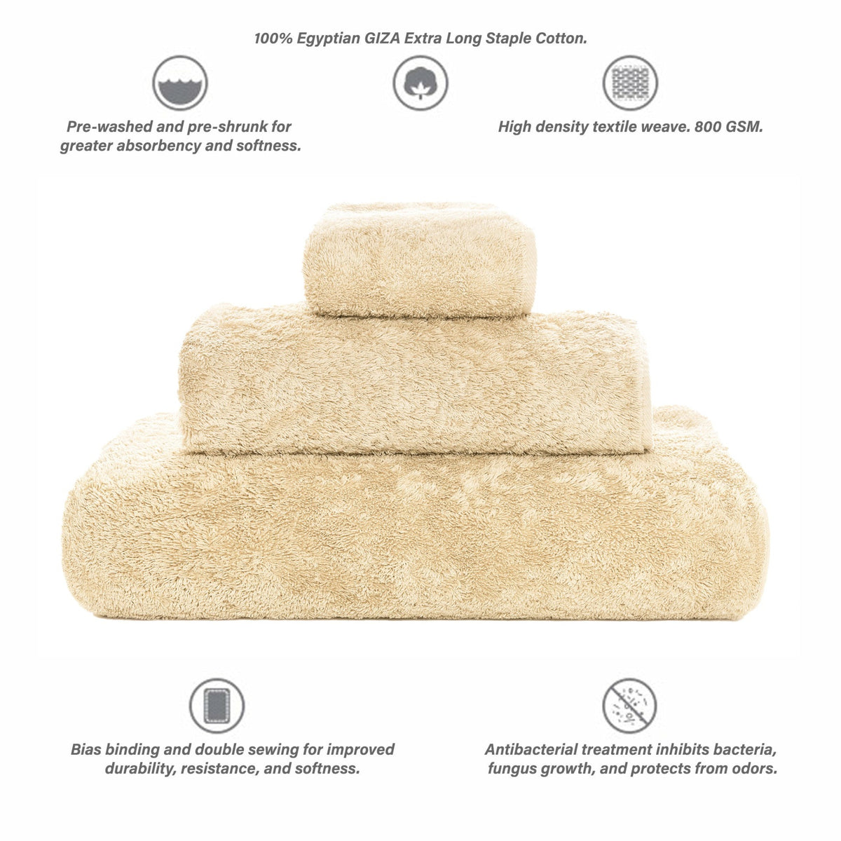 Infographic of Graccioza Egoist Bath Towels Wheat Color