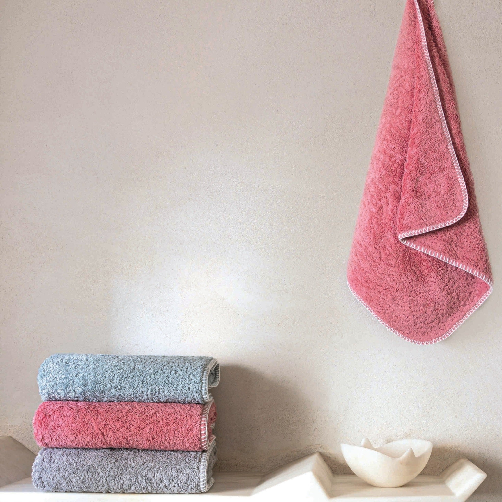 Graccioza Long Double Loop Luxury Bath Towels (Blush)