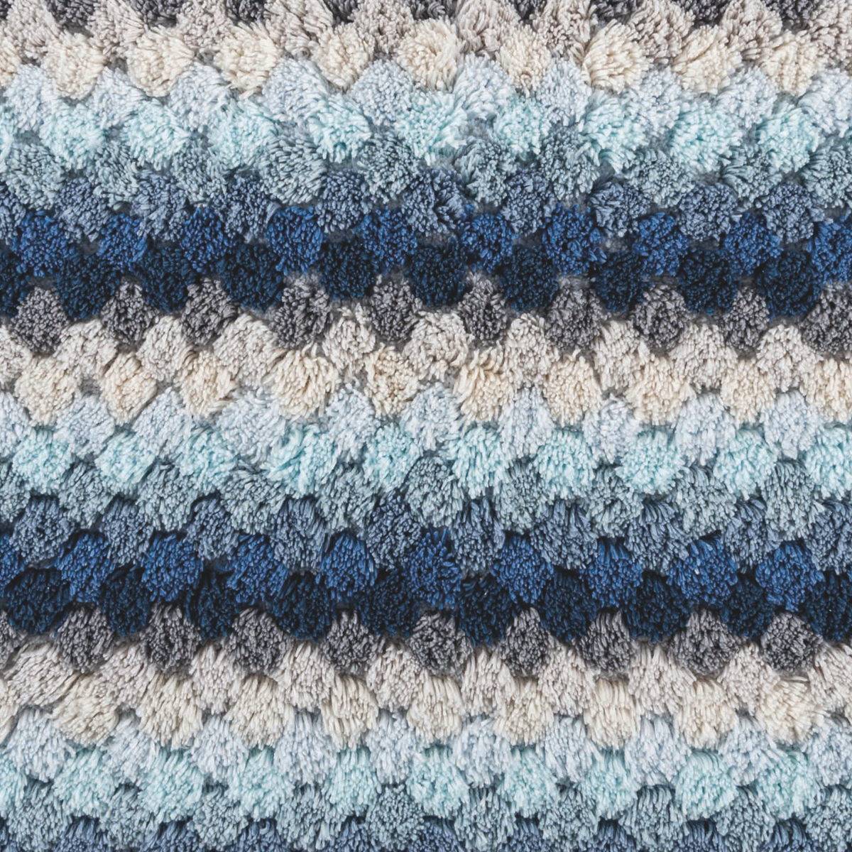 Closeup of Fabric of Graccioza Lollypop Bath Rug in Blue Color