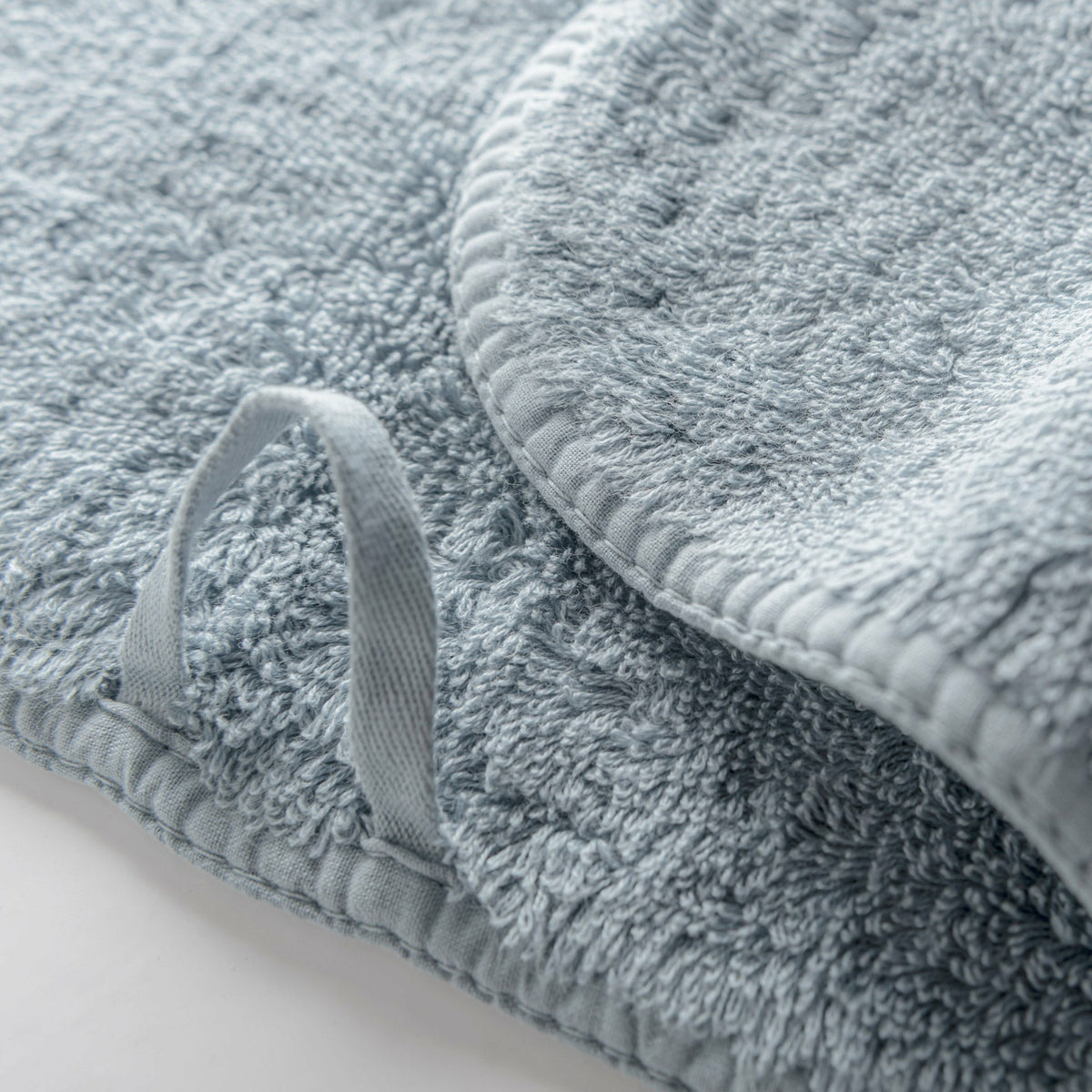 Graccioza Long Double Loop Bath Towels Close Up French Blue Fine Linens