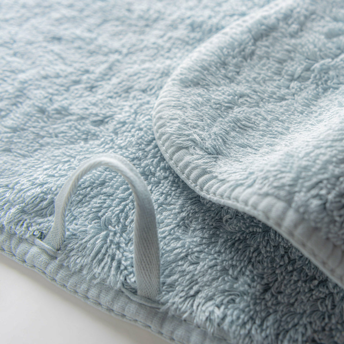 Graccioza Long Double Loop Bath Towels Close Up Sea Mist Fine Linens