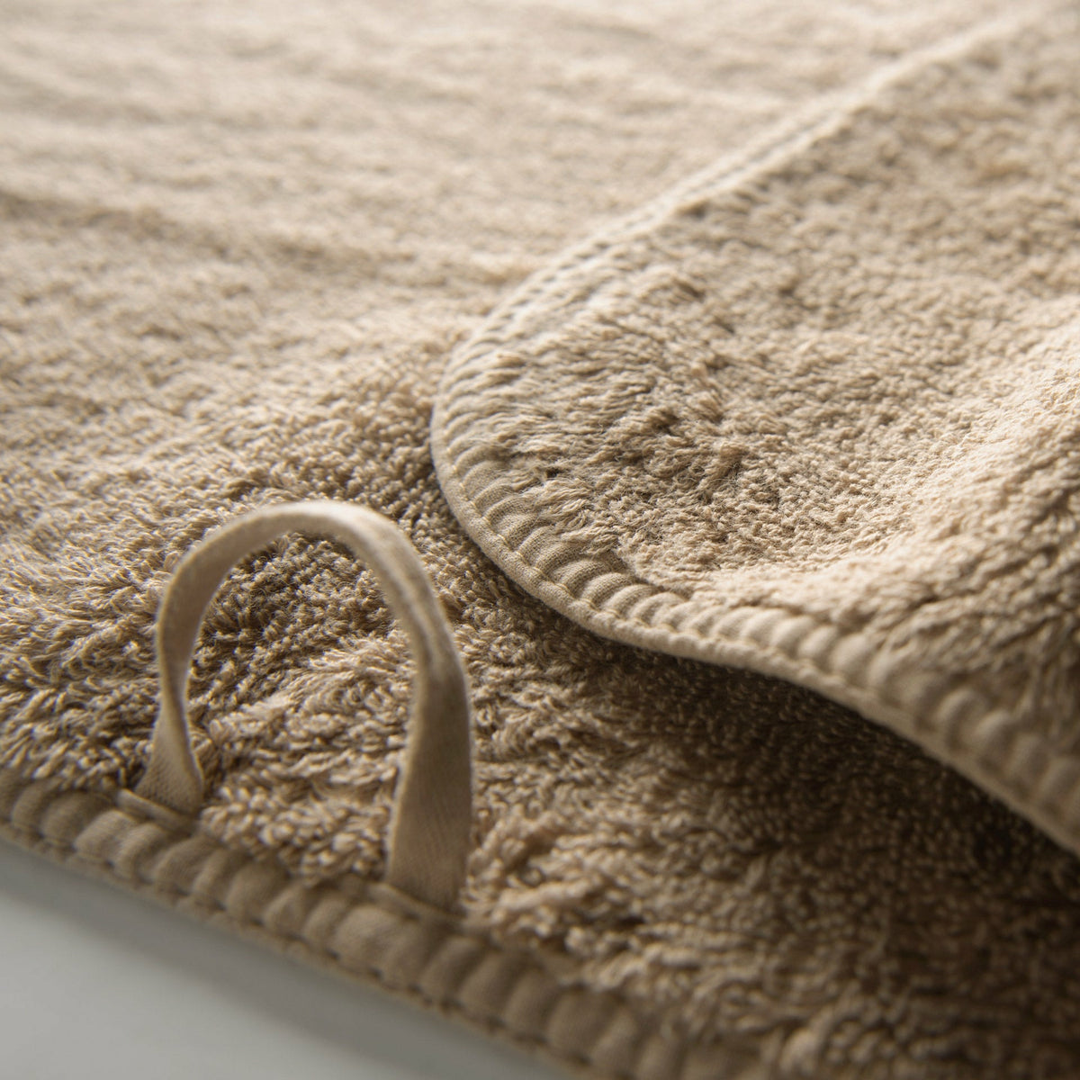Graccioza Long Double Loop Bath Towels Close Up Stone Fine Linens