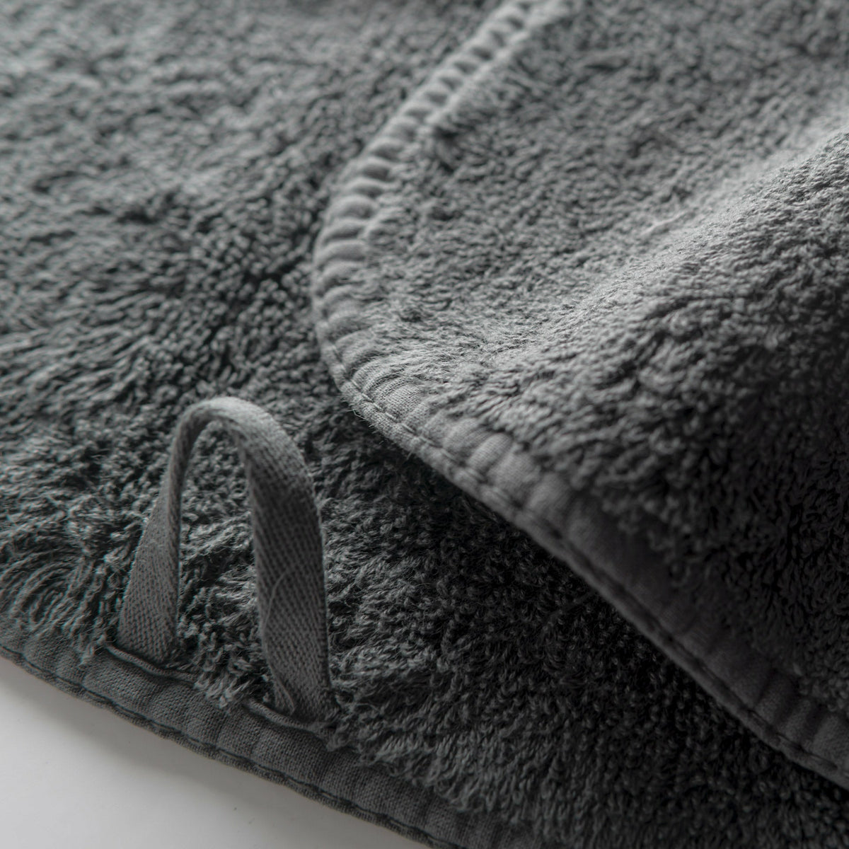 Graccioza Long Double Loop Bath Towels Close Up Storm Fine Linens