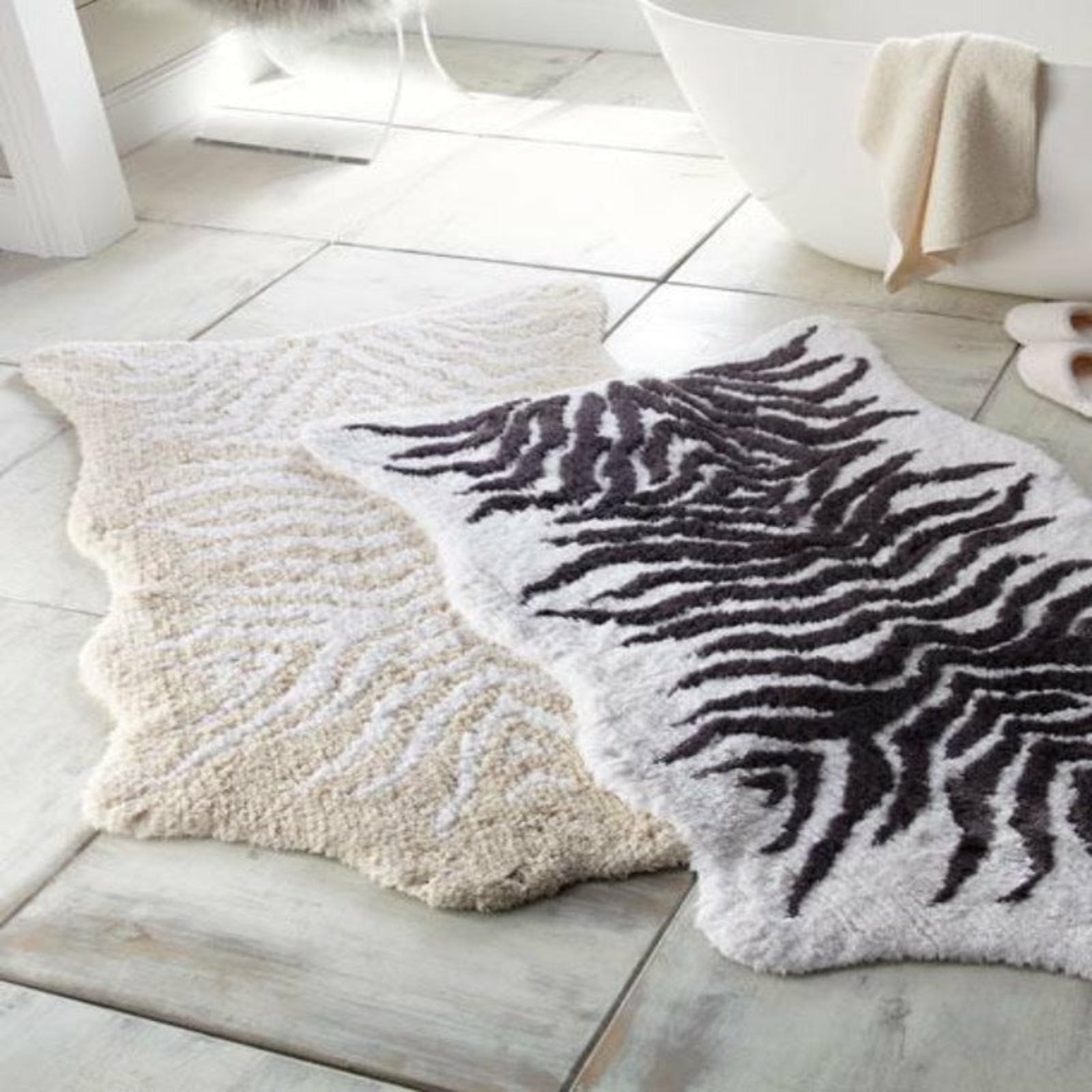 Graccioza Mountain Zebra Bath Rug Stack Fine Linens