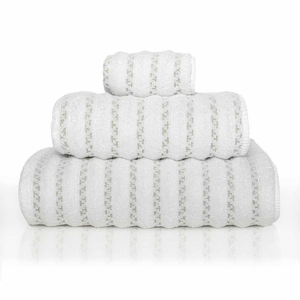 Graccioza Petra Bath Towels and Rugs Stack White Fine Linens