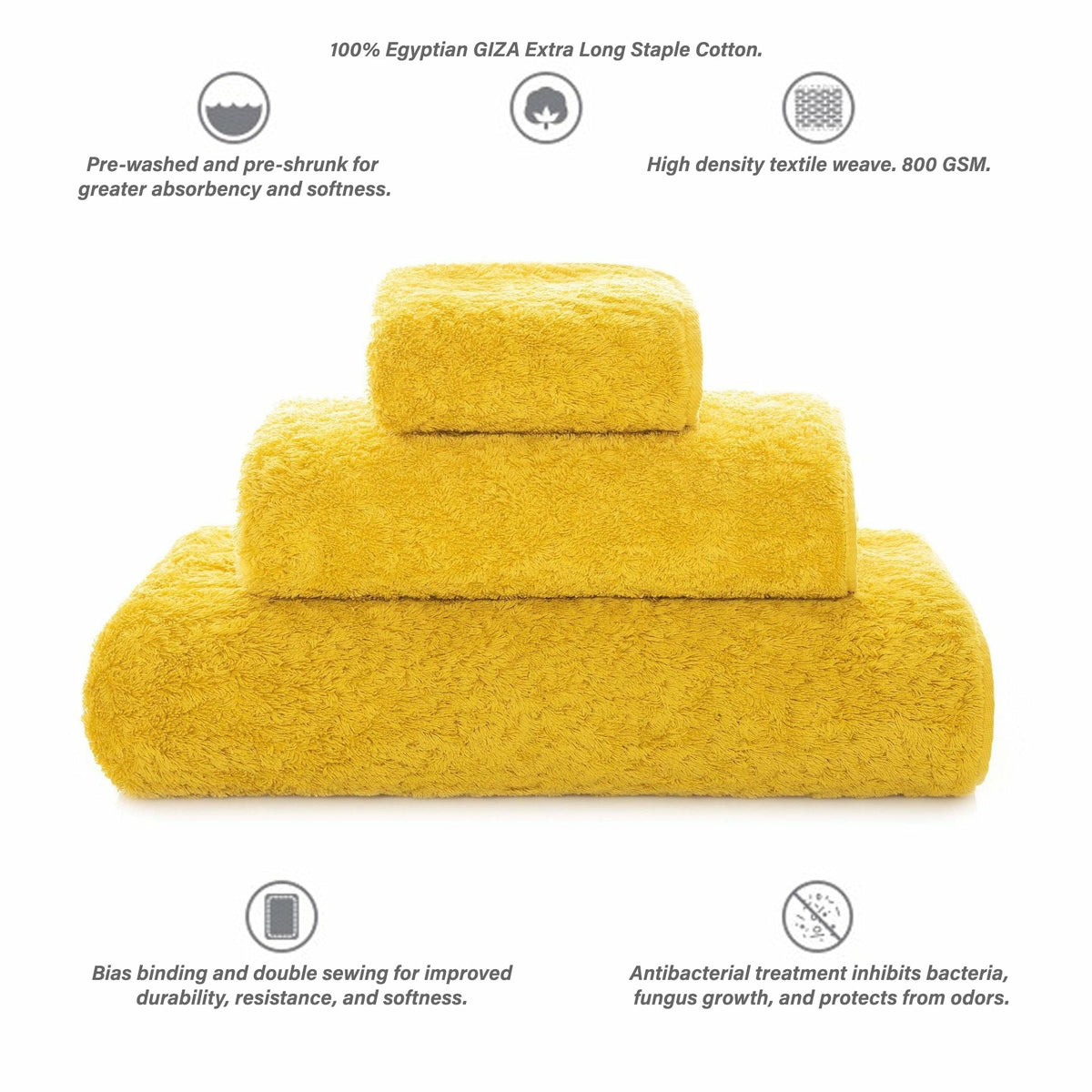 Graccioza Egoist Bath Towels Info Mustard Fine Linens