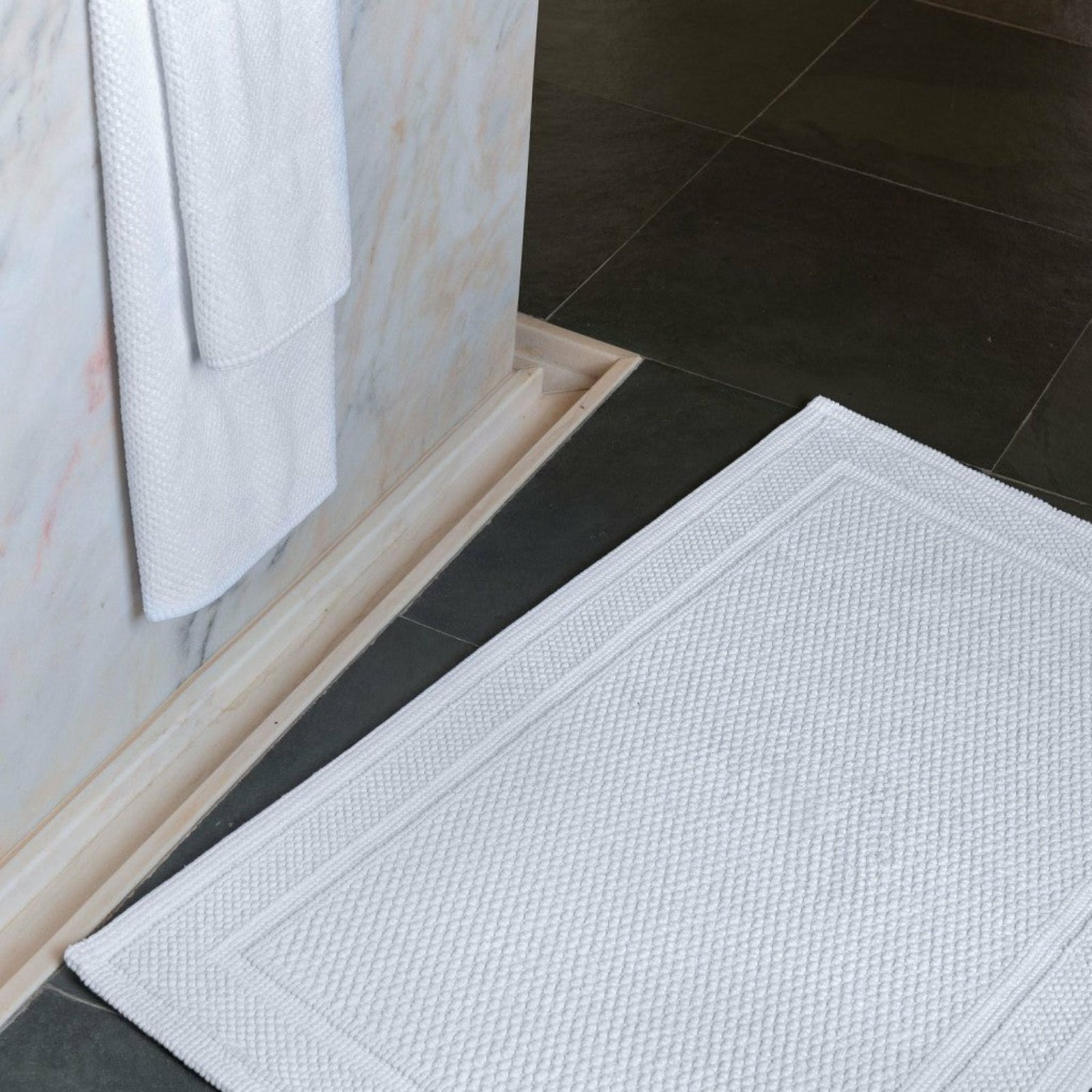 Graccioza Bee Waffle Woven Bath Mat Main Fine Linens