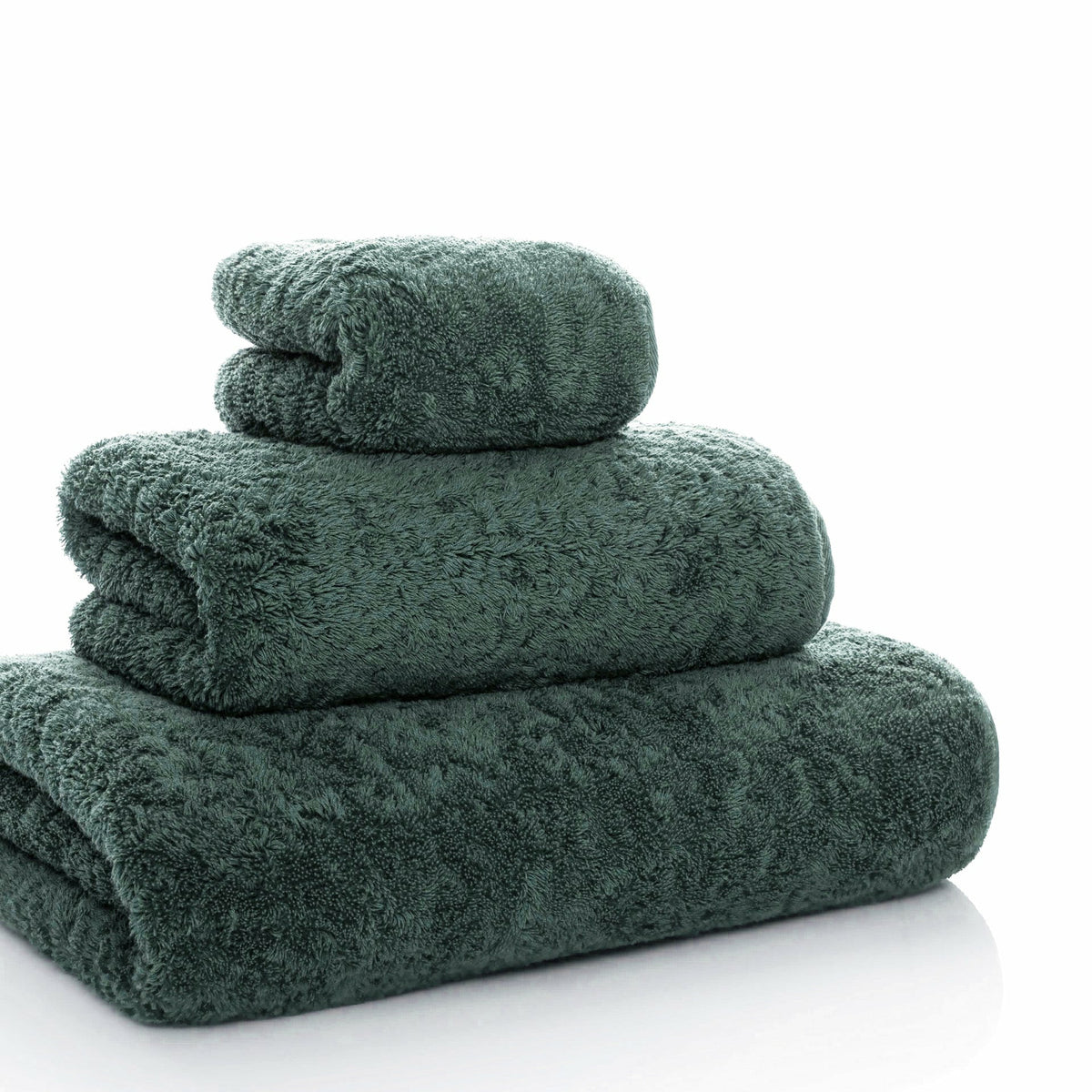 Graccioza Egoist Bath Towels Stack Moss Fine Linens 