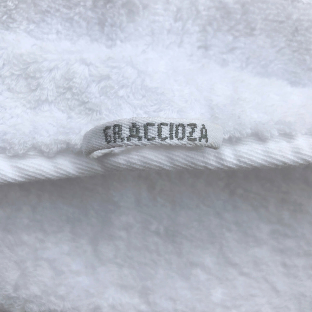 Graccioza Egoist Bath Towels Tag White Fine Linens