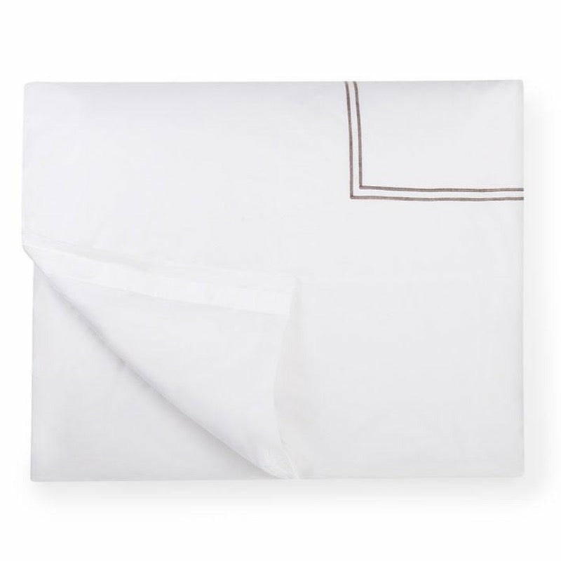 Sferra Grande Hotel Collection Duvet Cover White/Grey Fine Linens