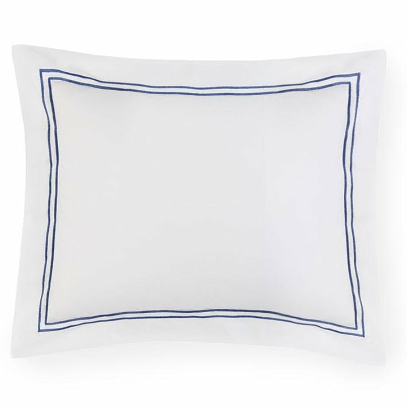 Sferra Grande Hotel Collection Shams White/Cornflower Blue Fine Linens