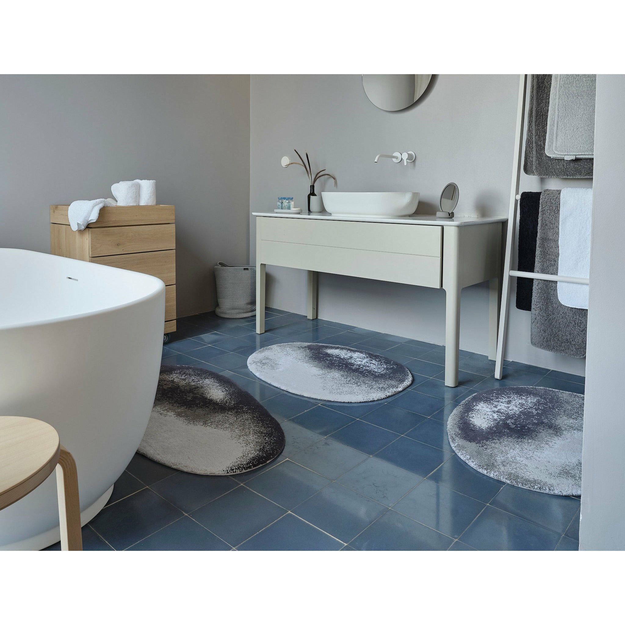 Abyss Stone Rug Abyss Habidecor Stone Bath Rug - Metal | Fine Linen & Bath - FLandB.com