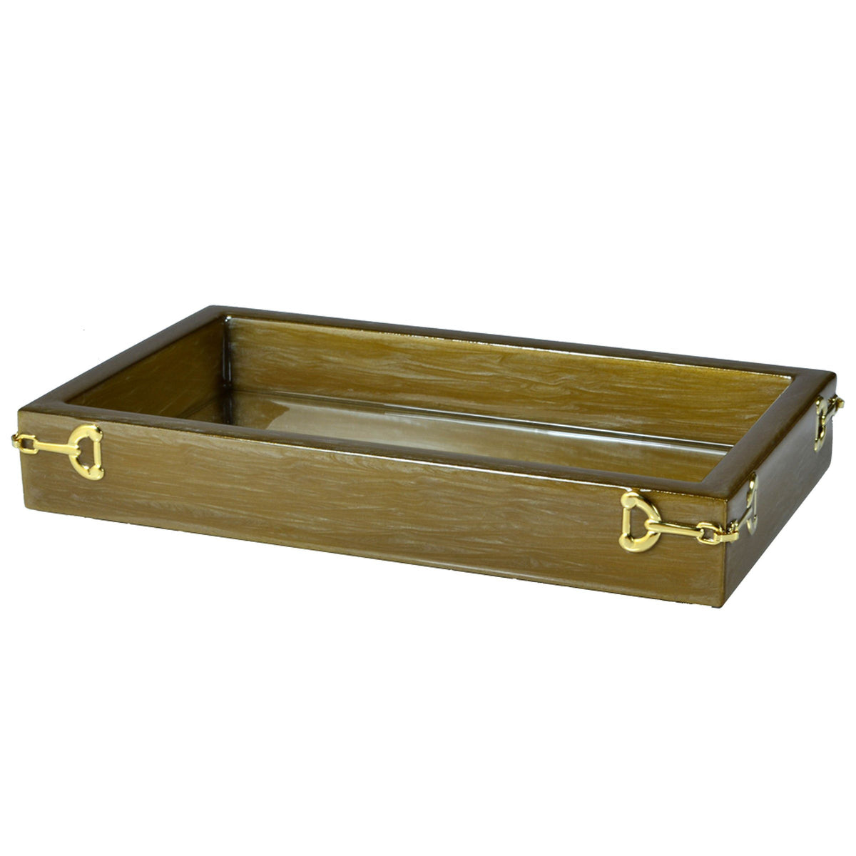 Mike and Ally Hampton Bath Accessories Cocoa Gold Rectangle Tray