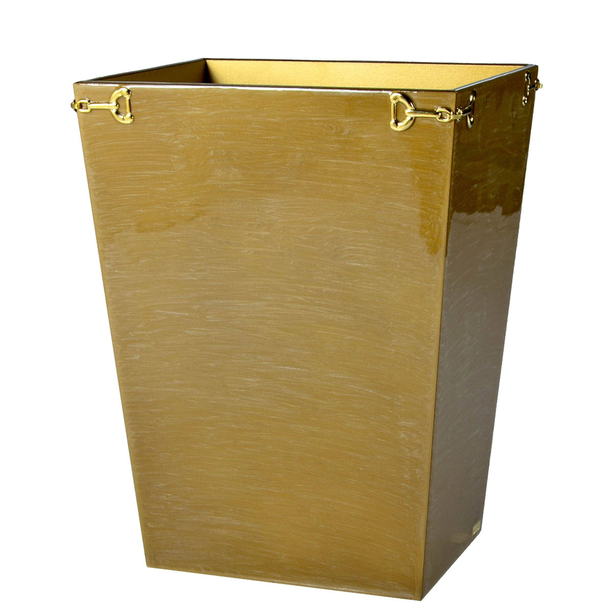 Mike and Ally Hampton Bath Accessories Cocoa Gold Waste Basket