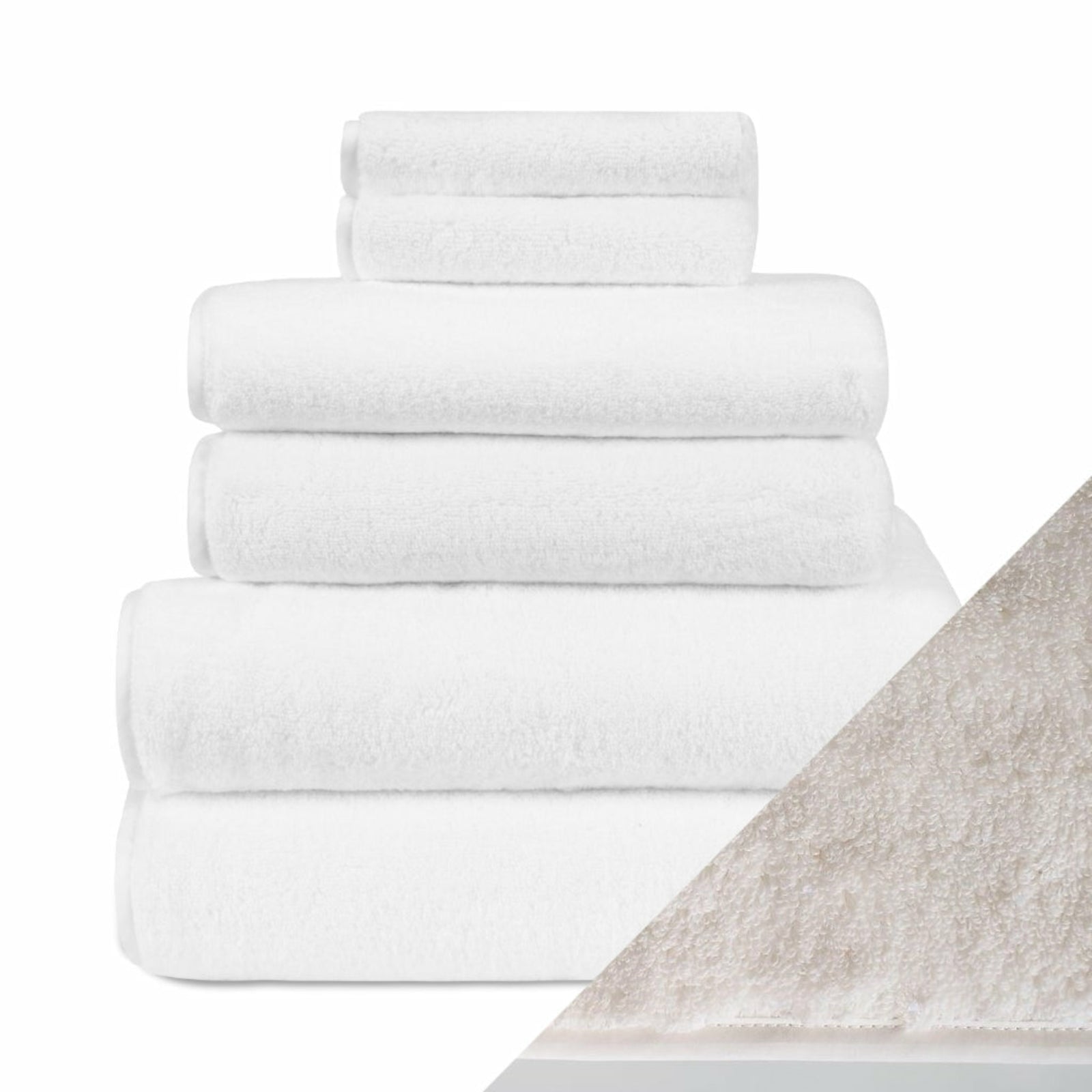 Home Treasure Izmir Towels Stack Ivory Fine Linens