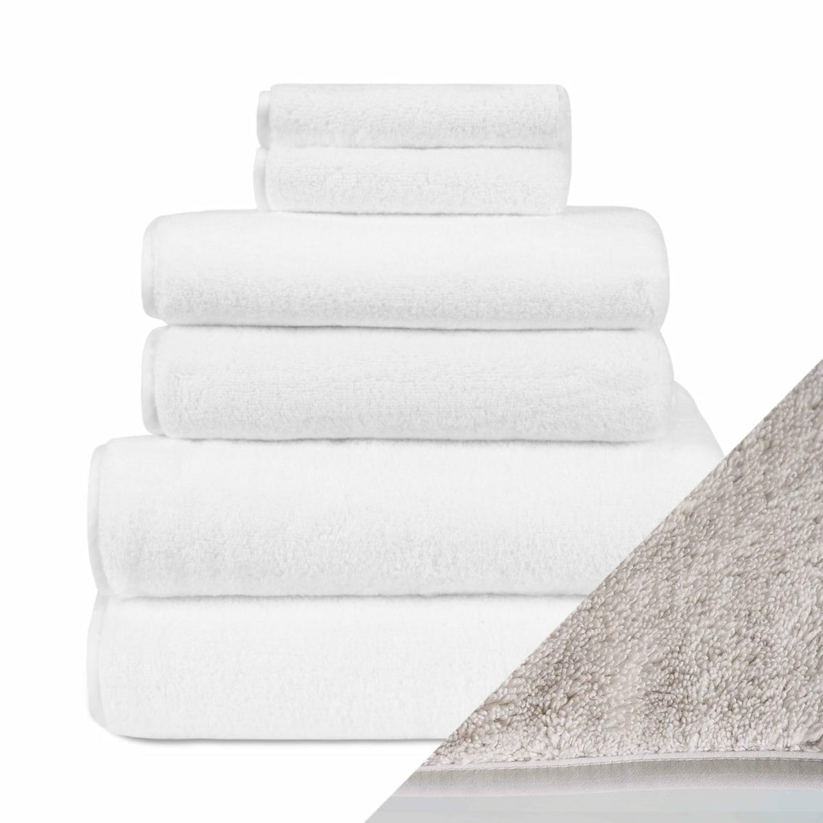 Home Treasure Izmir Towels Stack Oyster Fine Linens