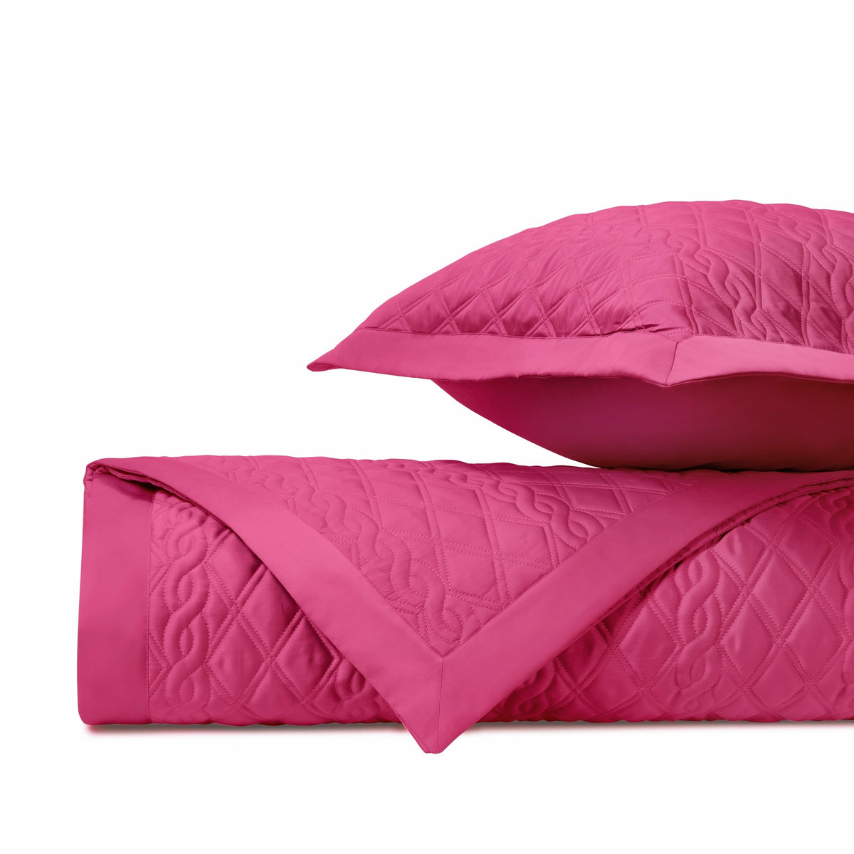 Home Treasures Abbey Quilted Bedding Fine Linens Bright Pink