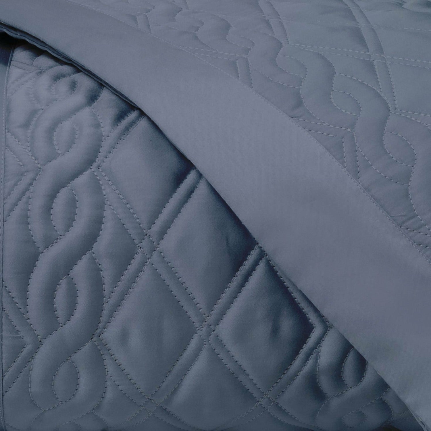 Home Treasures Abbey Quilted Bedding Fine Linens Stone Blue