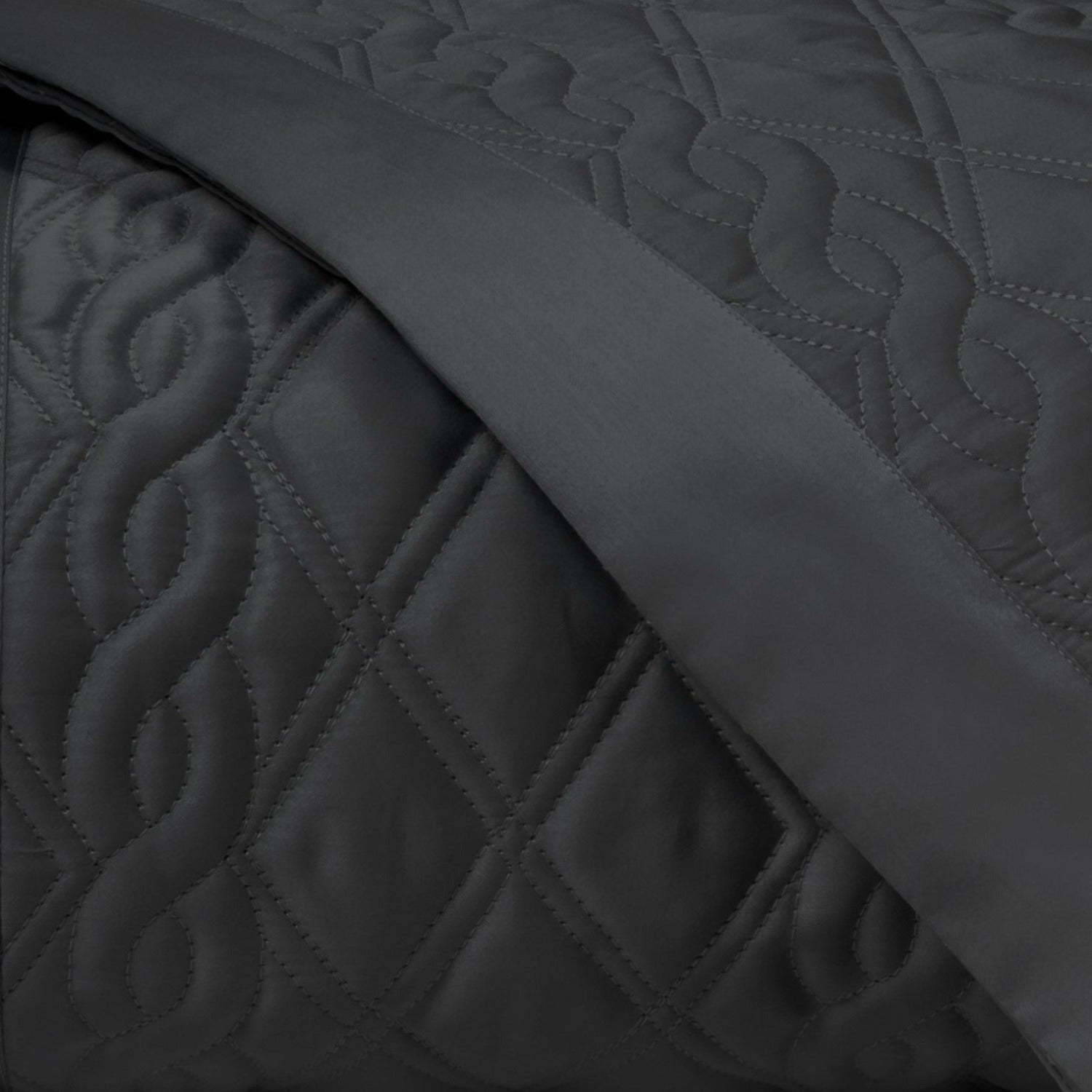 Home Treasures Abbey Quilted Bedding Fine Linens Black