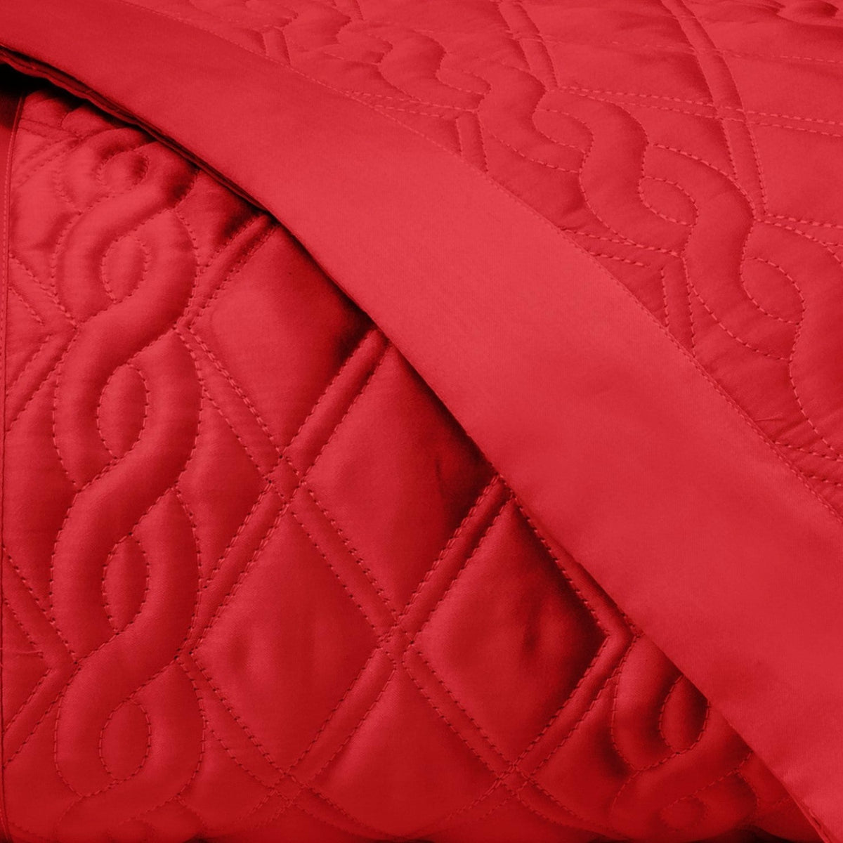 Home Treasures Abbey Quilted Bedding Fine Linens Swatch Bright Red