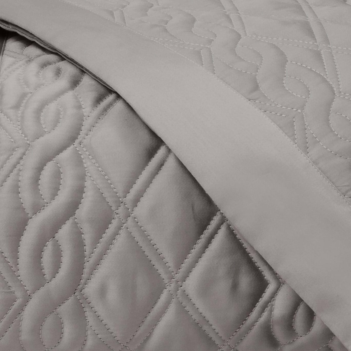 Home Treasures Abbey Quilted Bedding Fine Linens Swatch Chrome