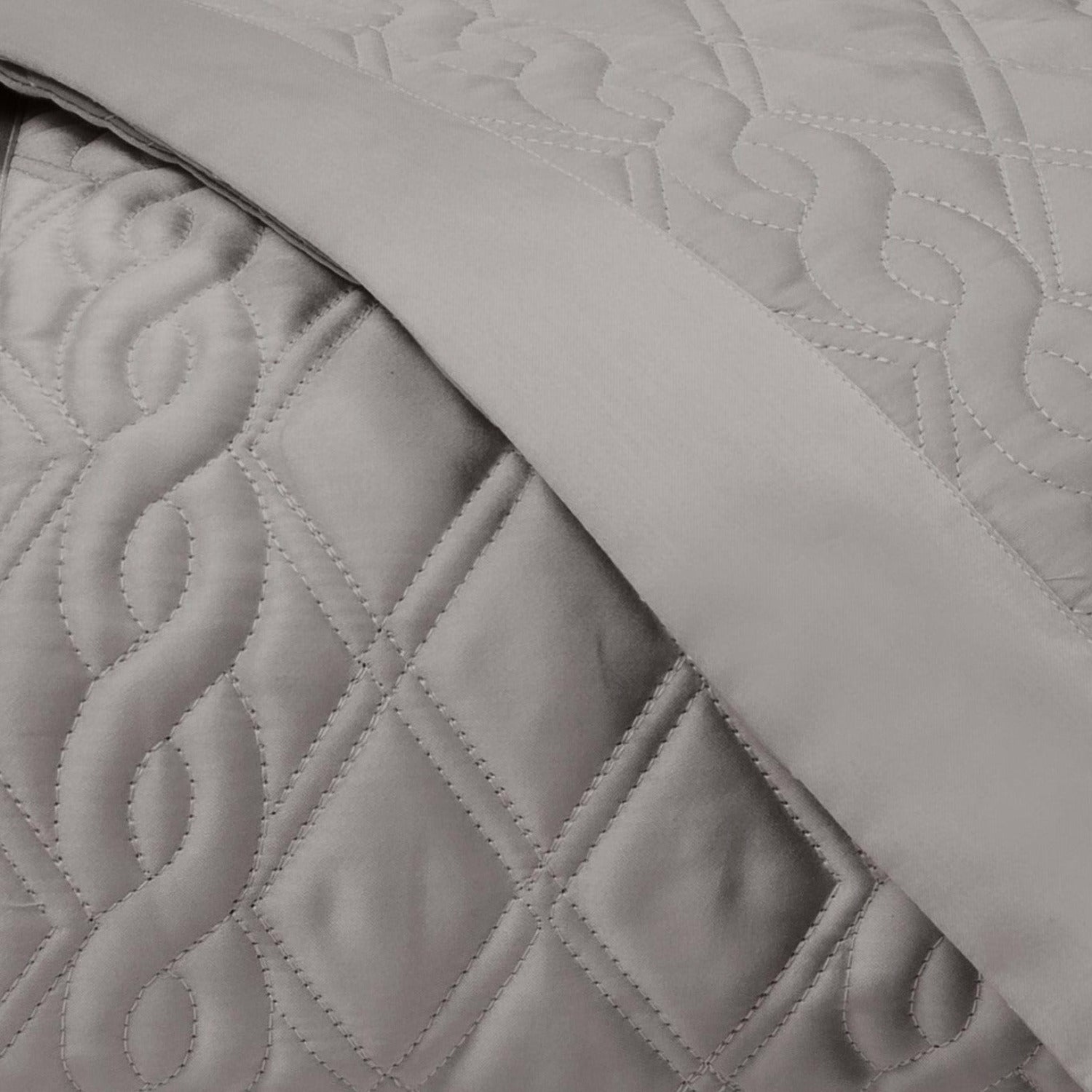 Home Treasures Abbey Quilted Bedding Fine Linens Chrome