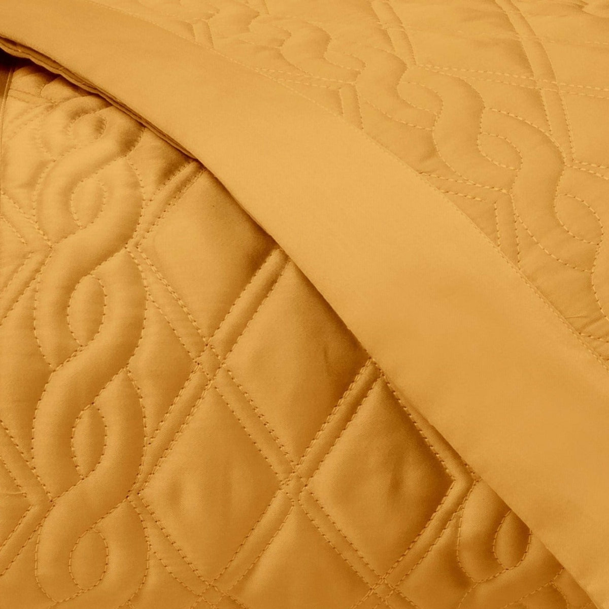 Home Treasures Abbey Quilted Bedding Fine Linens Swatch Marigold