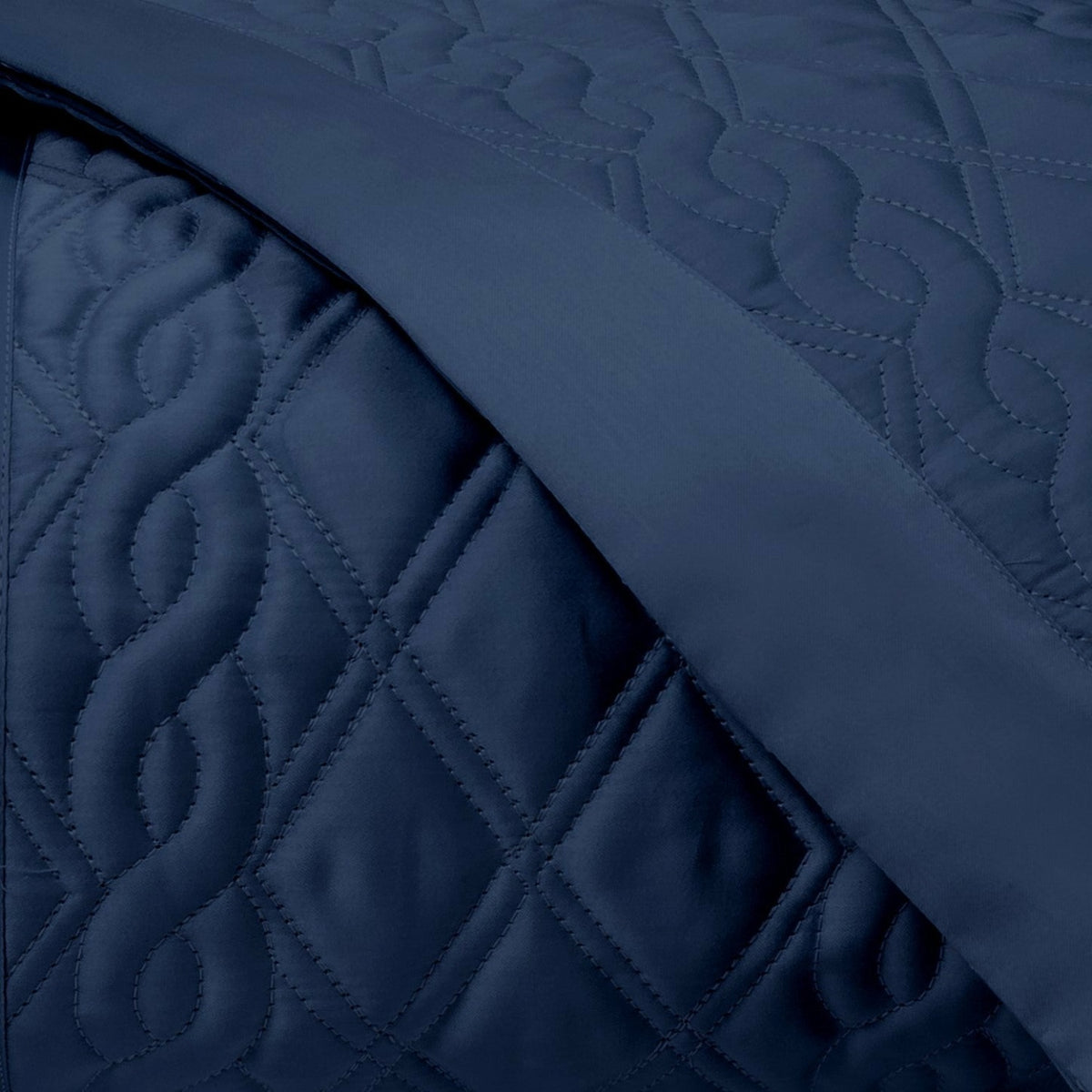 Home Treasures Abbey Quilted Bedding Fine Linens Swatch Navy Blue