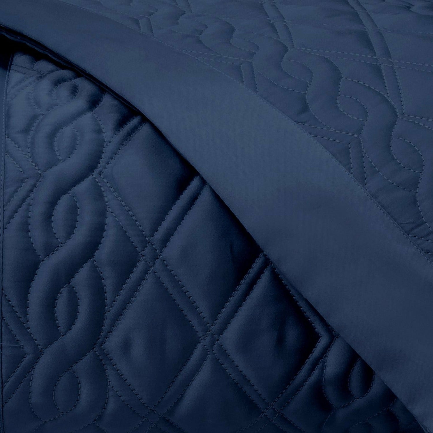 Home Treasures Abbey Quilted Bedding Fine Linens Navy Blue