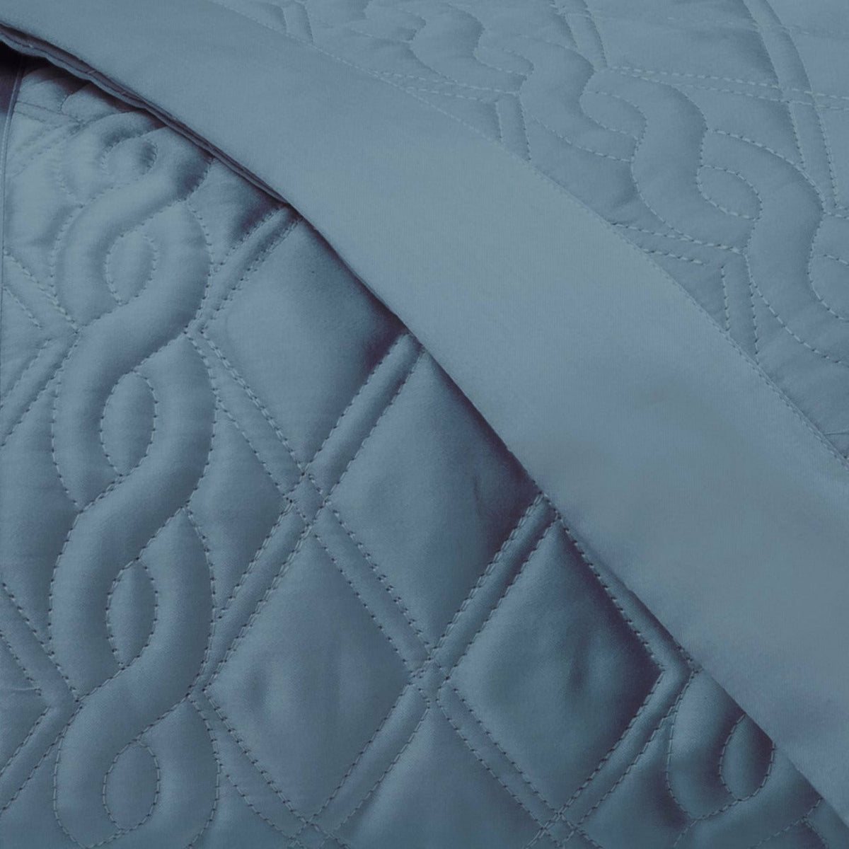 Home Treasures Abbey Quilted Bedding Fine Linens Swatch Slate Blue