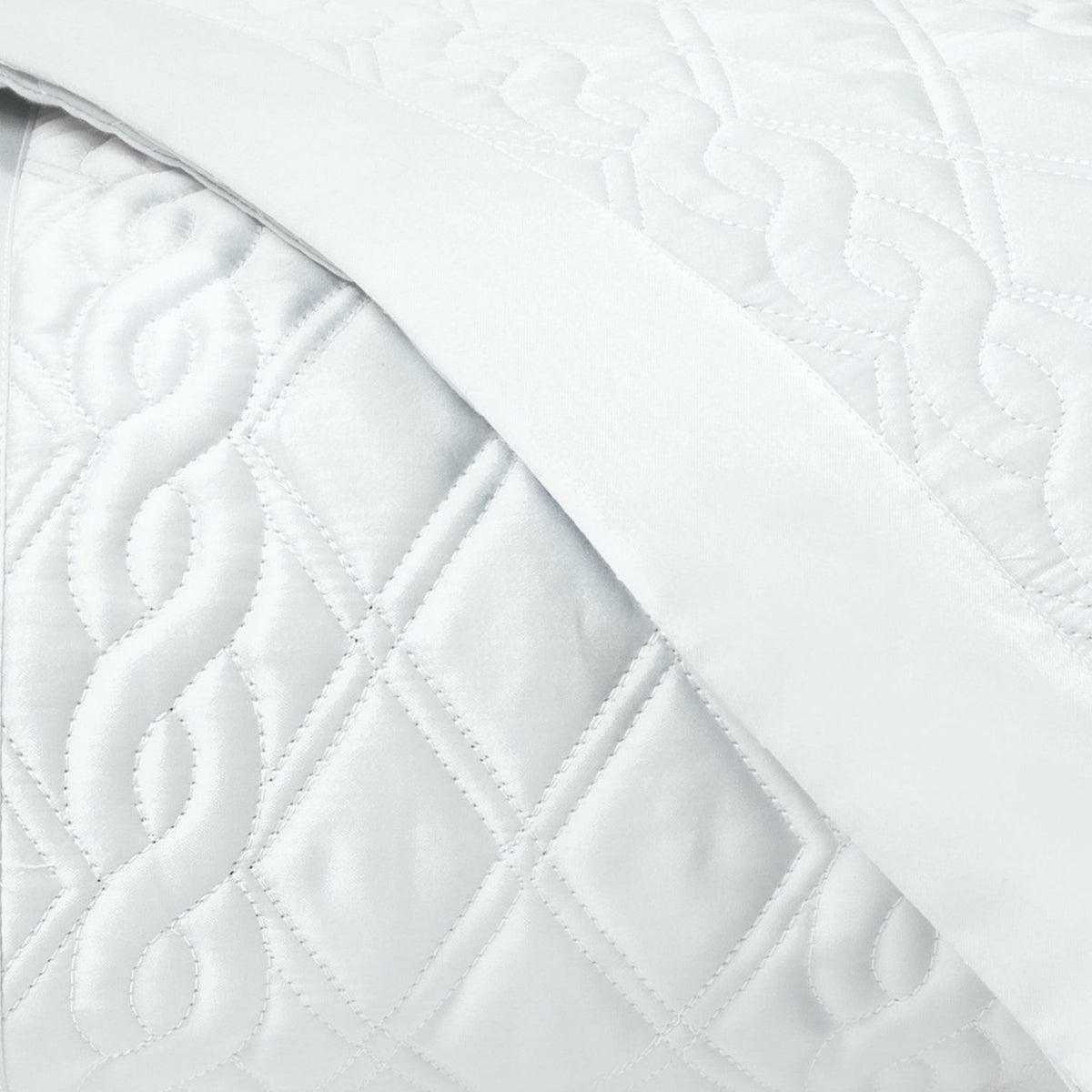 Home Treasures Abbey Quilted Bedding Fine Linens Swatch White
