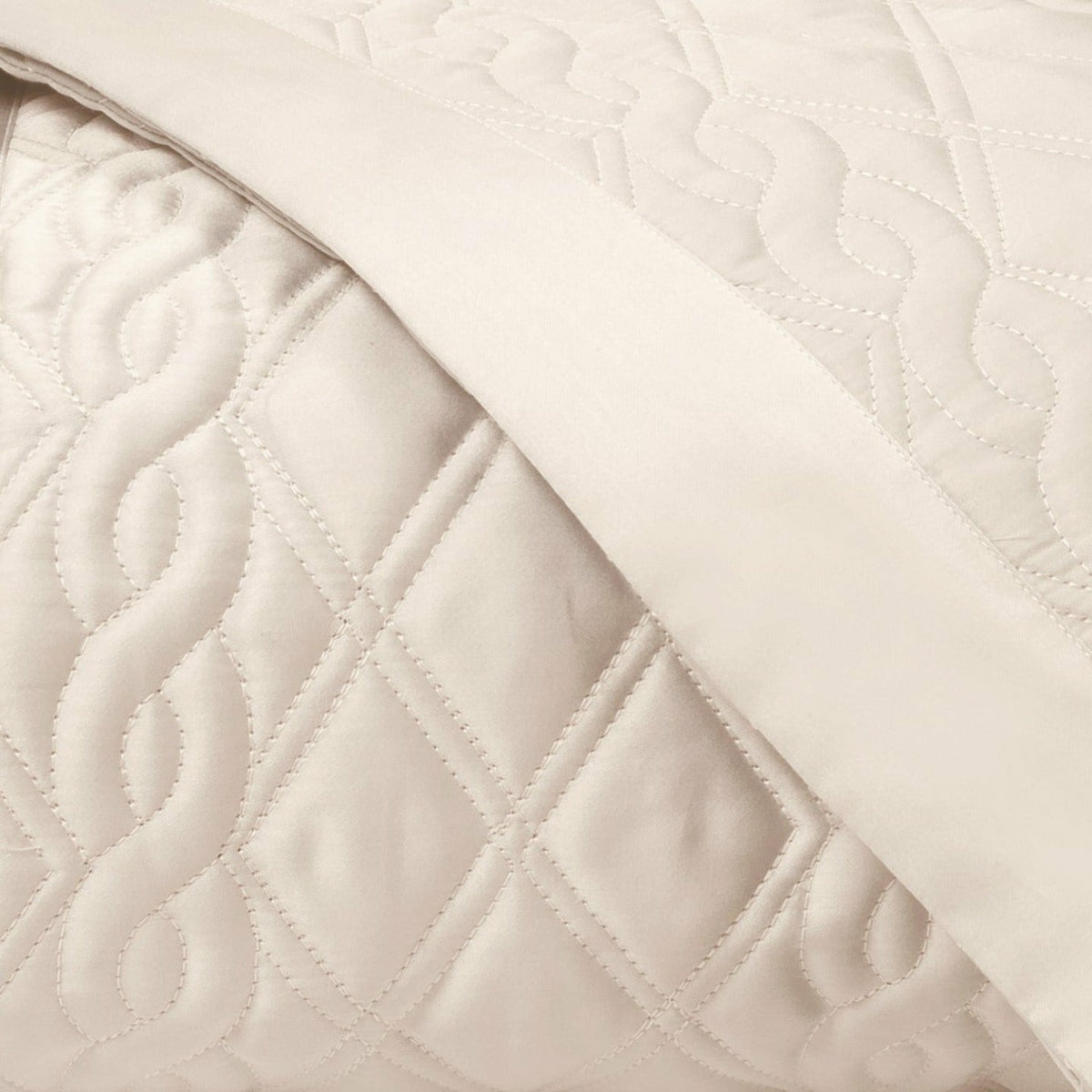 Home Treasures Abbey Quilted Bedding Fine Linens Swatch Ecru