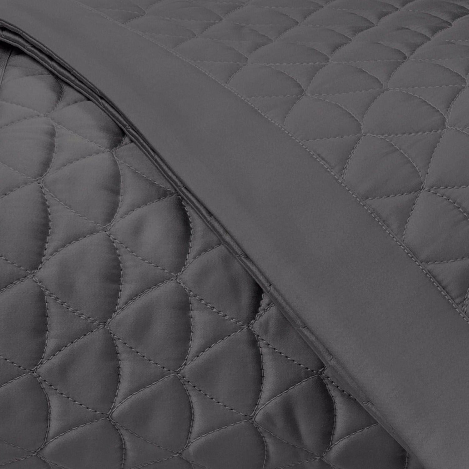 Home Treasures Anastasia Quilted Bedding Fine Linens Grisaglia Gray