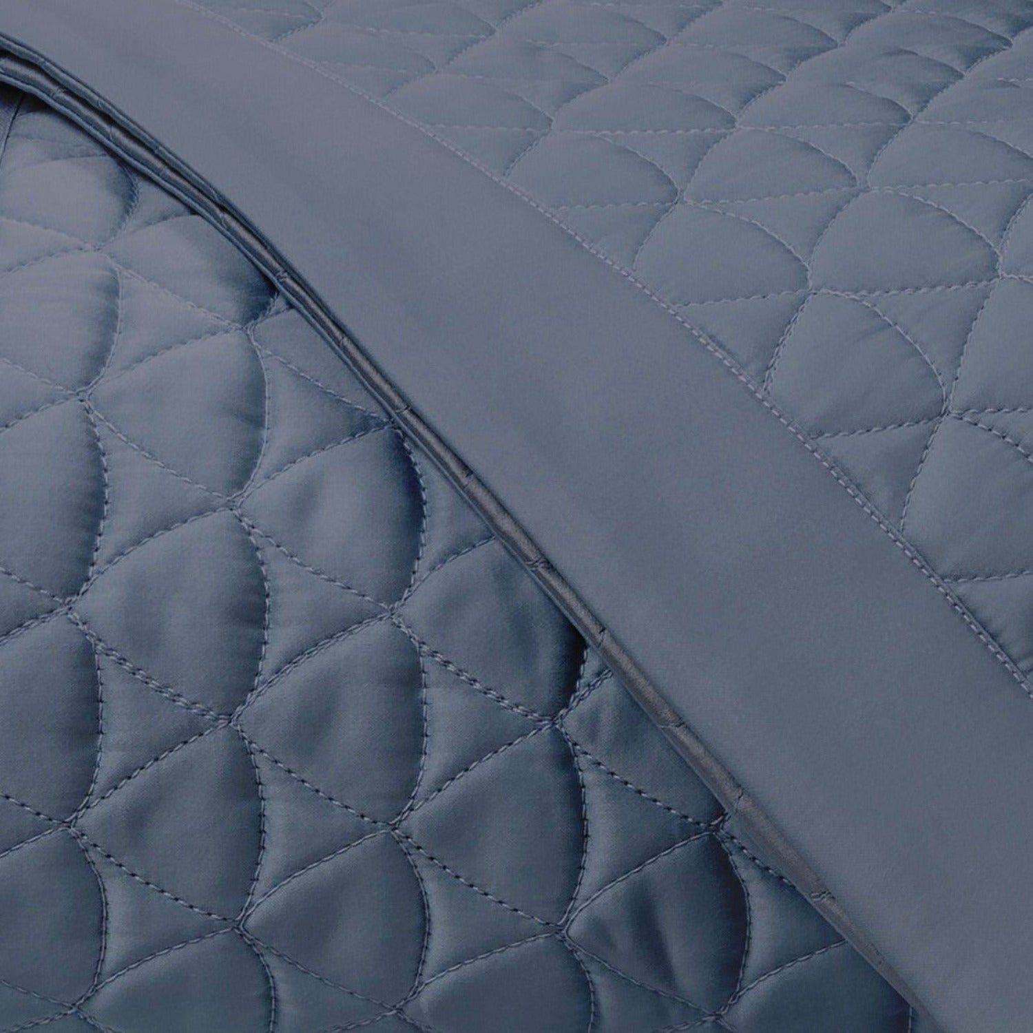 Home Treasures Anastasia Quilted Bedding Fine Linens Stone Blue