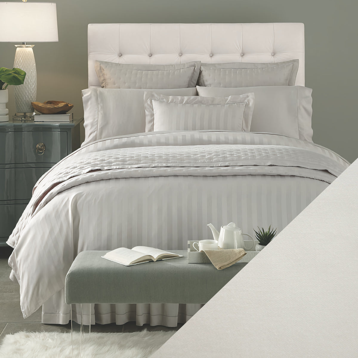 Home Treasures Athens Bedding Lifestyle Solid Ivory Fine Linens